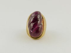 1960s Forma Livre Carved Tourmaline and Yellow Gold Ring