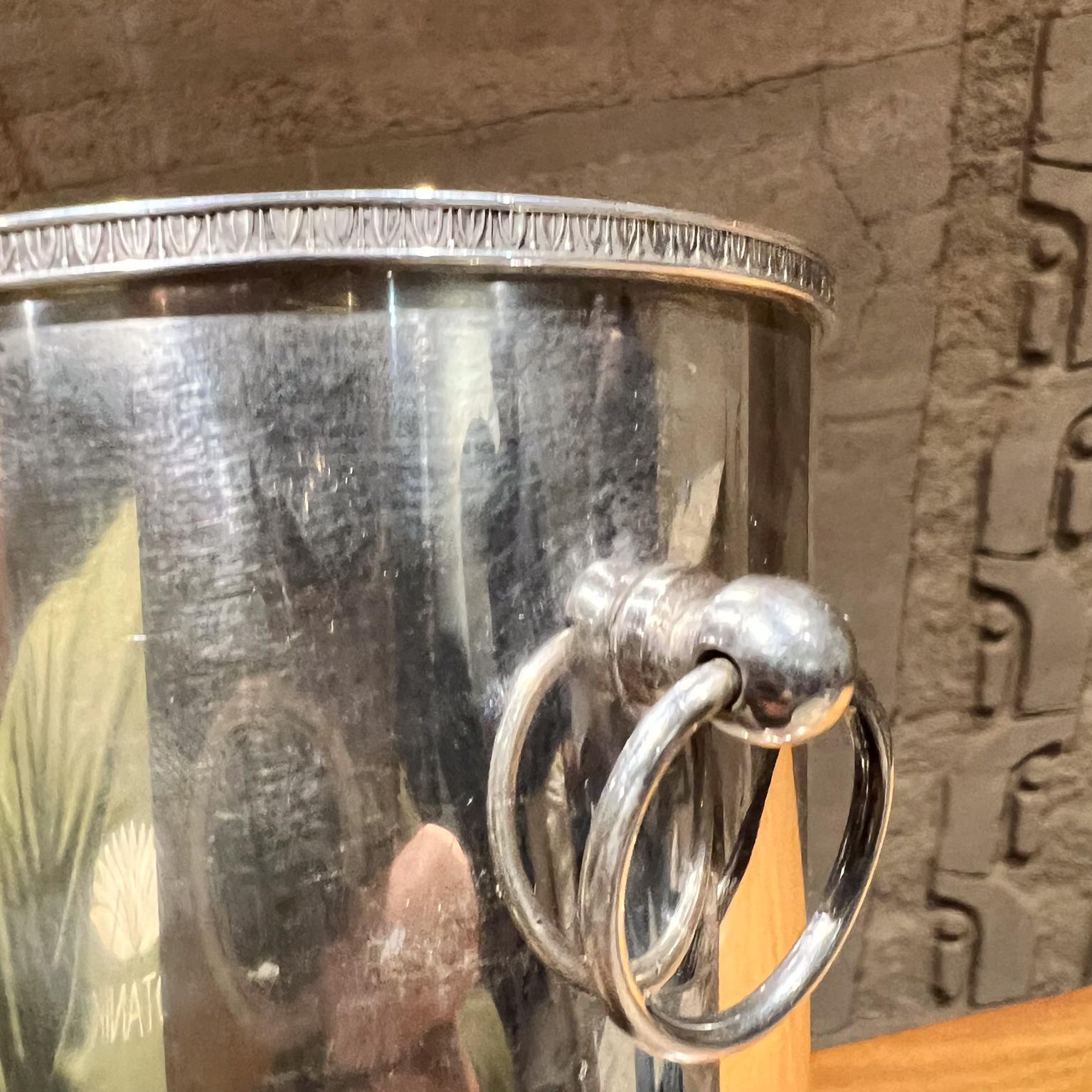 1960s Fornari Roma Embossed Alpaca Silver Ice Bucket In Good Condition In Chula Vista, CA