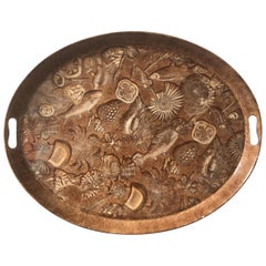 Retro 1960s Fornasetti Ocean Life Tole Tray