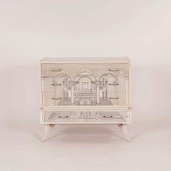 1960er Jahre Fornasetti Stil Italienisch gemalt Surrealist architektonischen Kommode