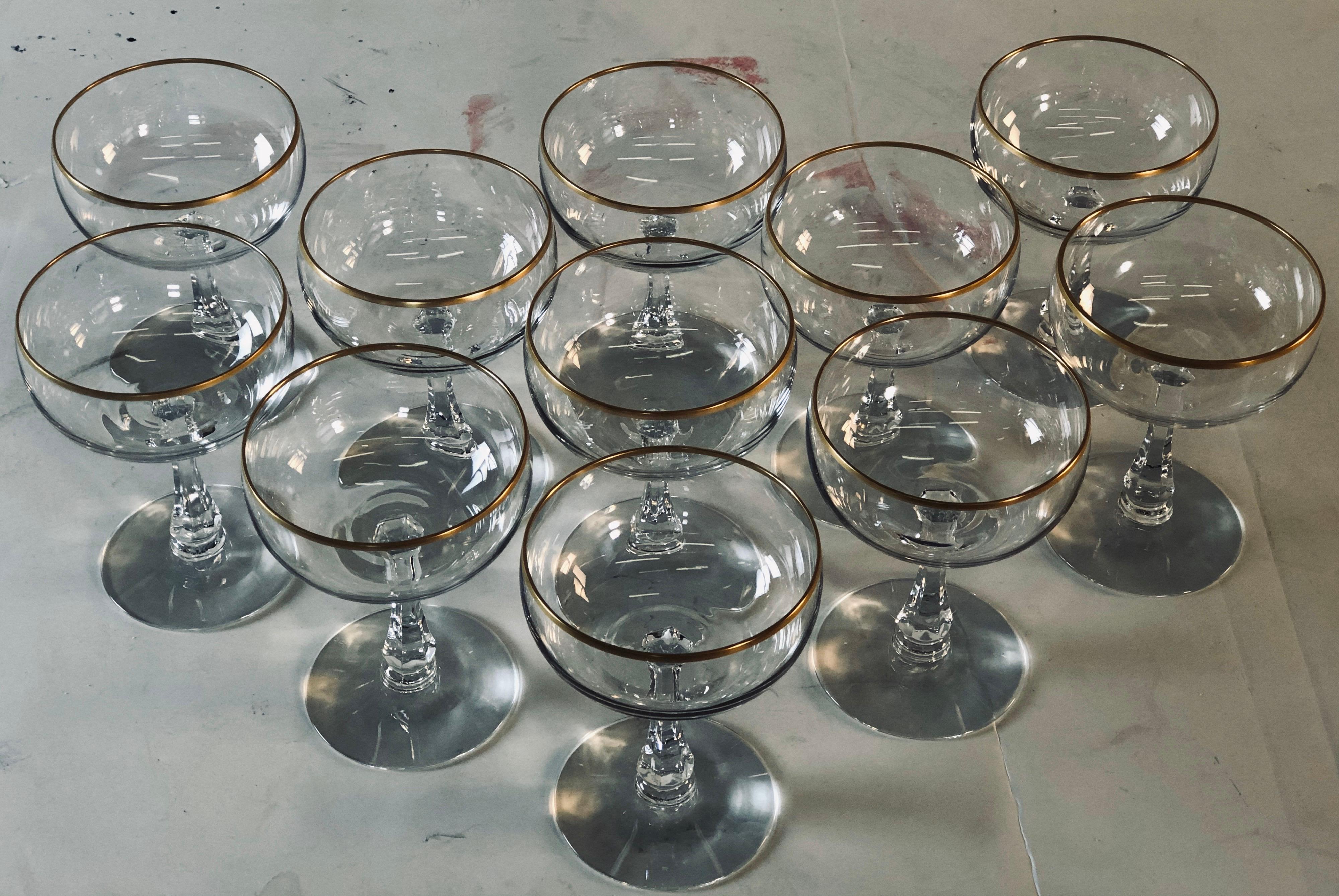gold rim coupe glass