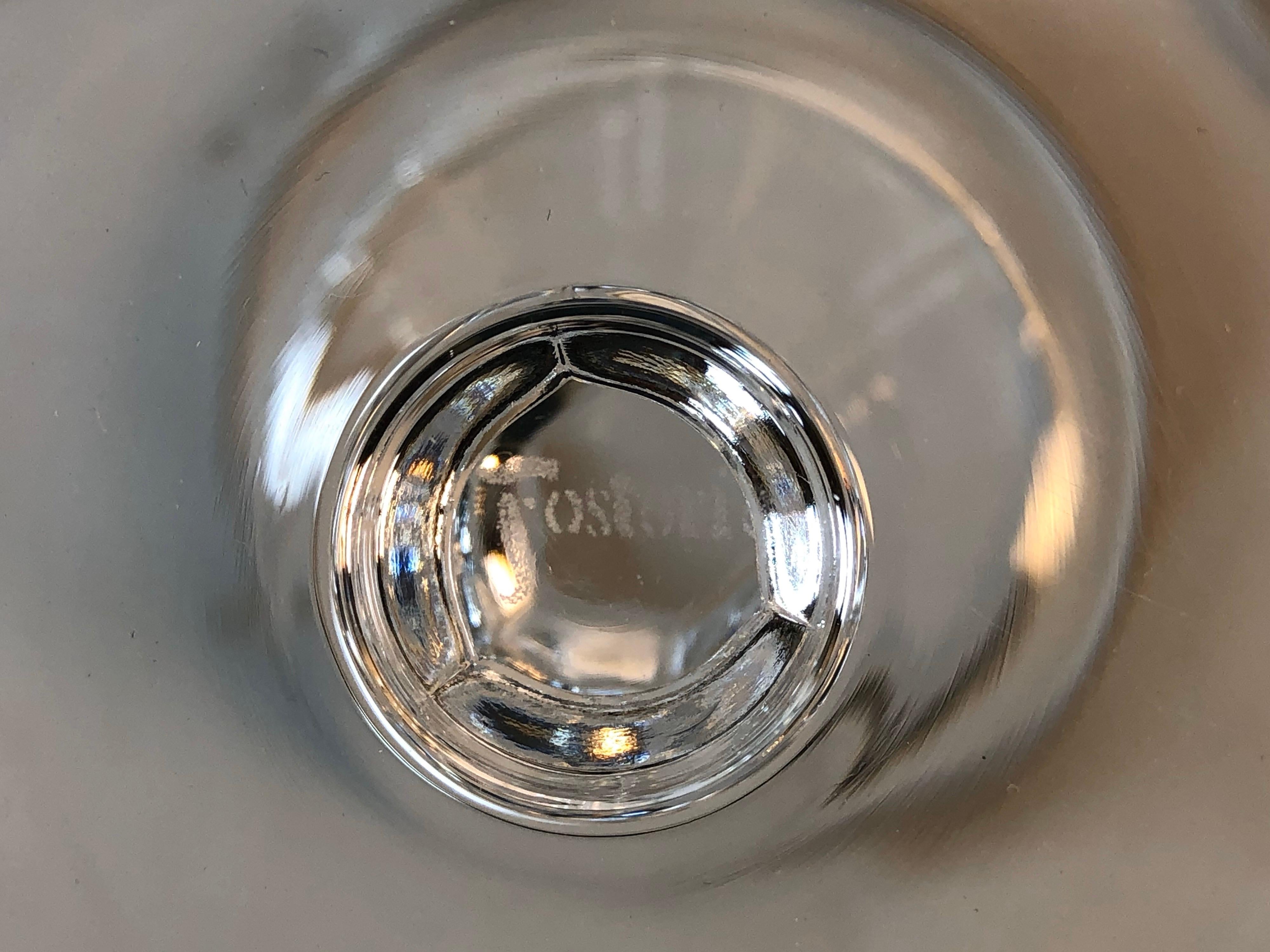 1960s Fostoria Platinum Rim Small Wine Glass Stems, Set of 9 For Sale 1