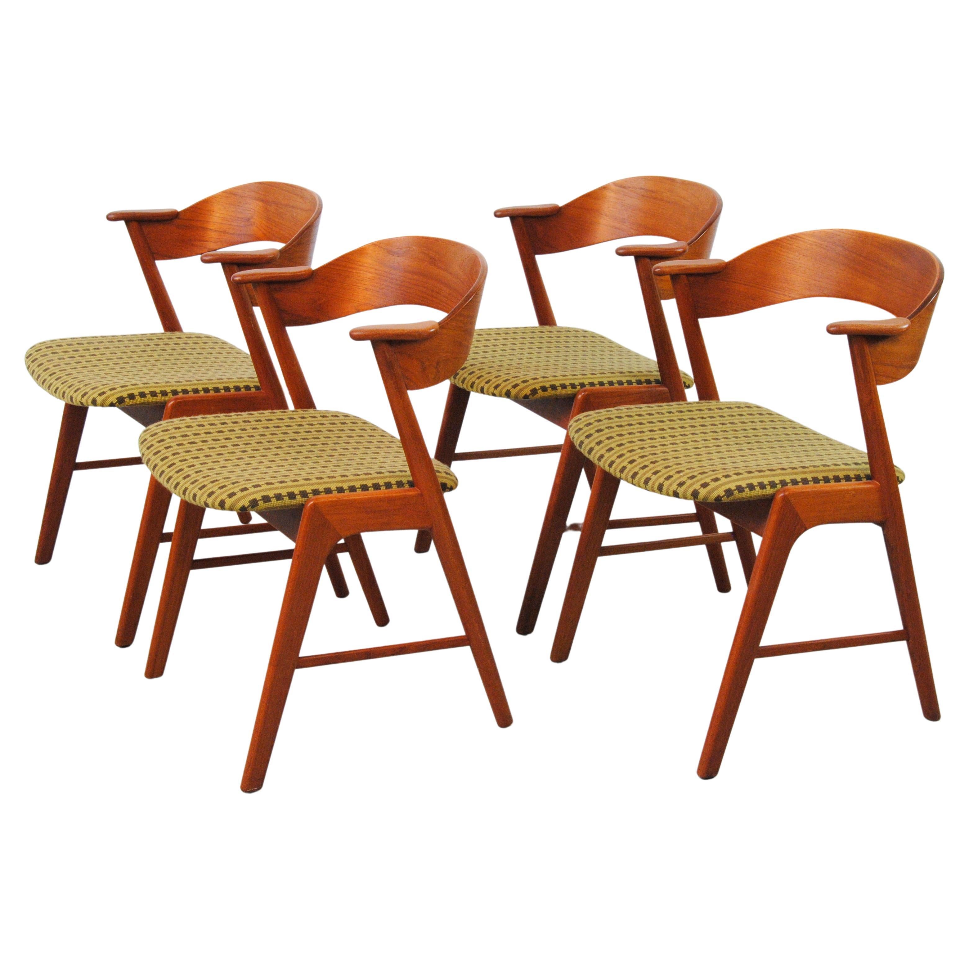 Four Fully Restored Danish Teak Dining Chairs Custom Reupholstery Included