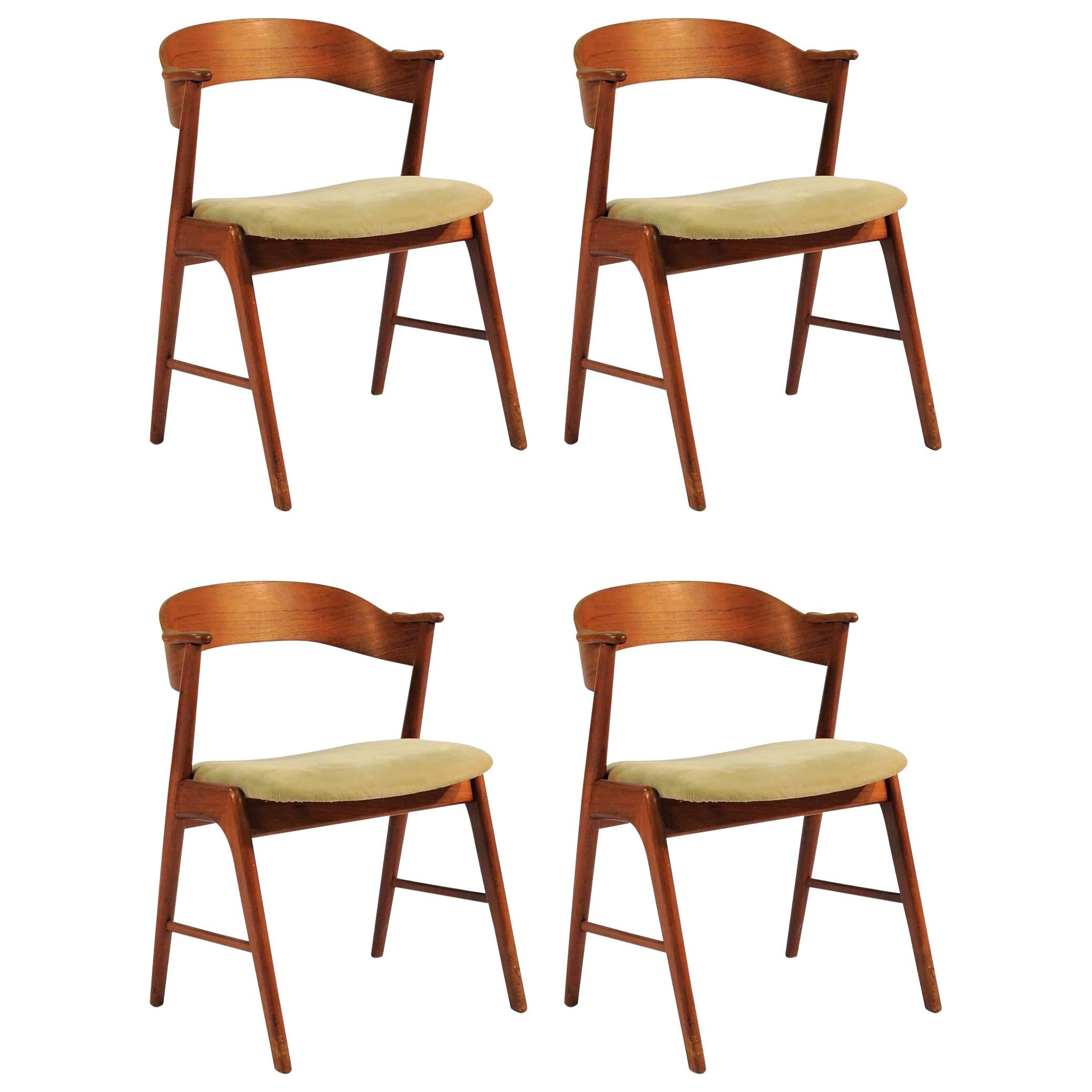 1960s Two Danish Teak Dining Chairs Known as Model 32, Inc. Reupholstery