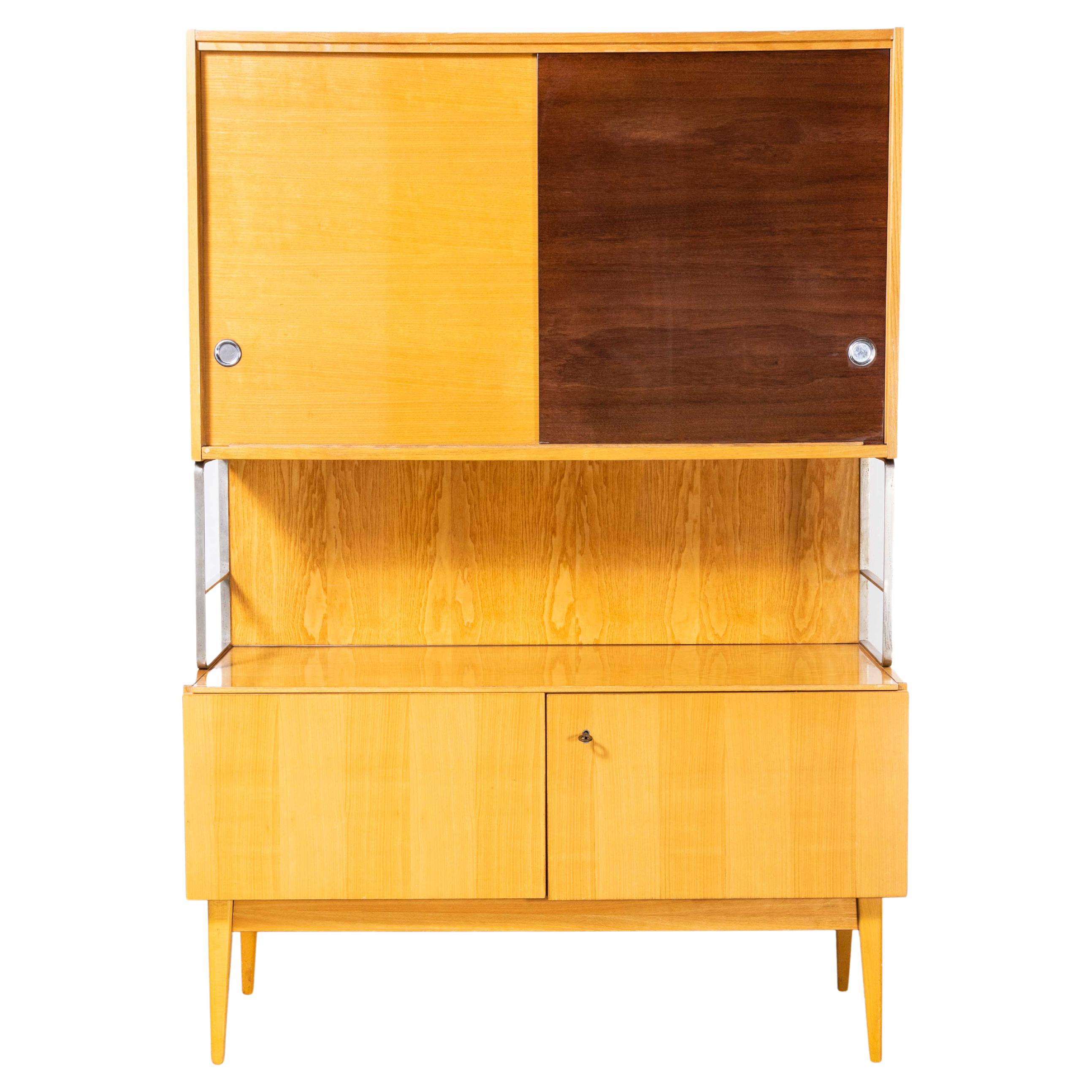 1960's Four Door Birch Cabinet, Nabytek Czech For Sale