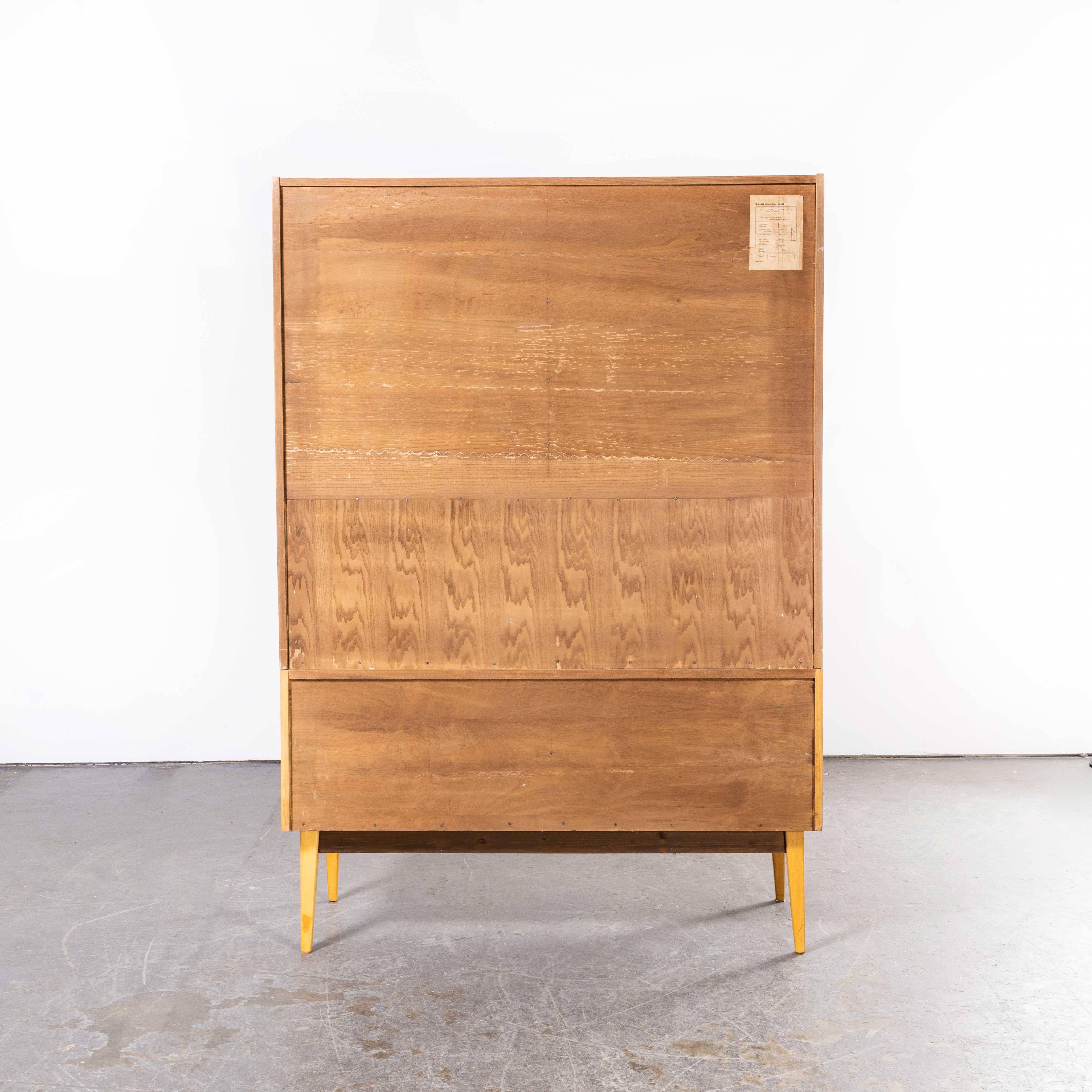 1960's Four Door Birch Two Tone Cabinet, Nabytek Czech For Sale 4