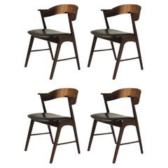 1960s Four Fully Restored Danish Rosewood Dining Chairs Custom Upholstery