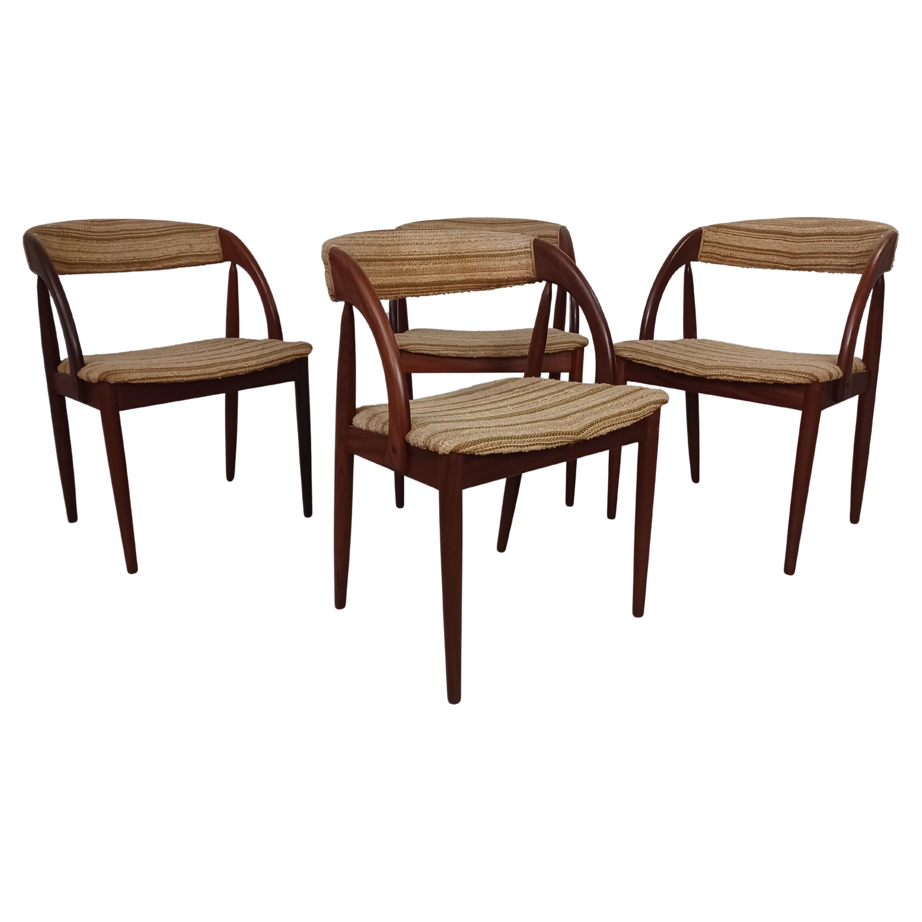 1960s Four Restored Johannes Andersen Chairs Customized Reupholstery Included For Sale