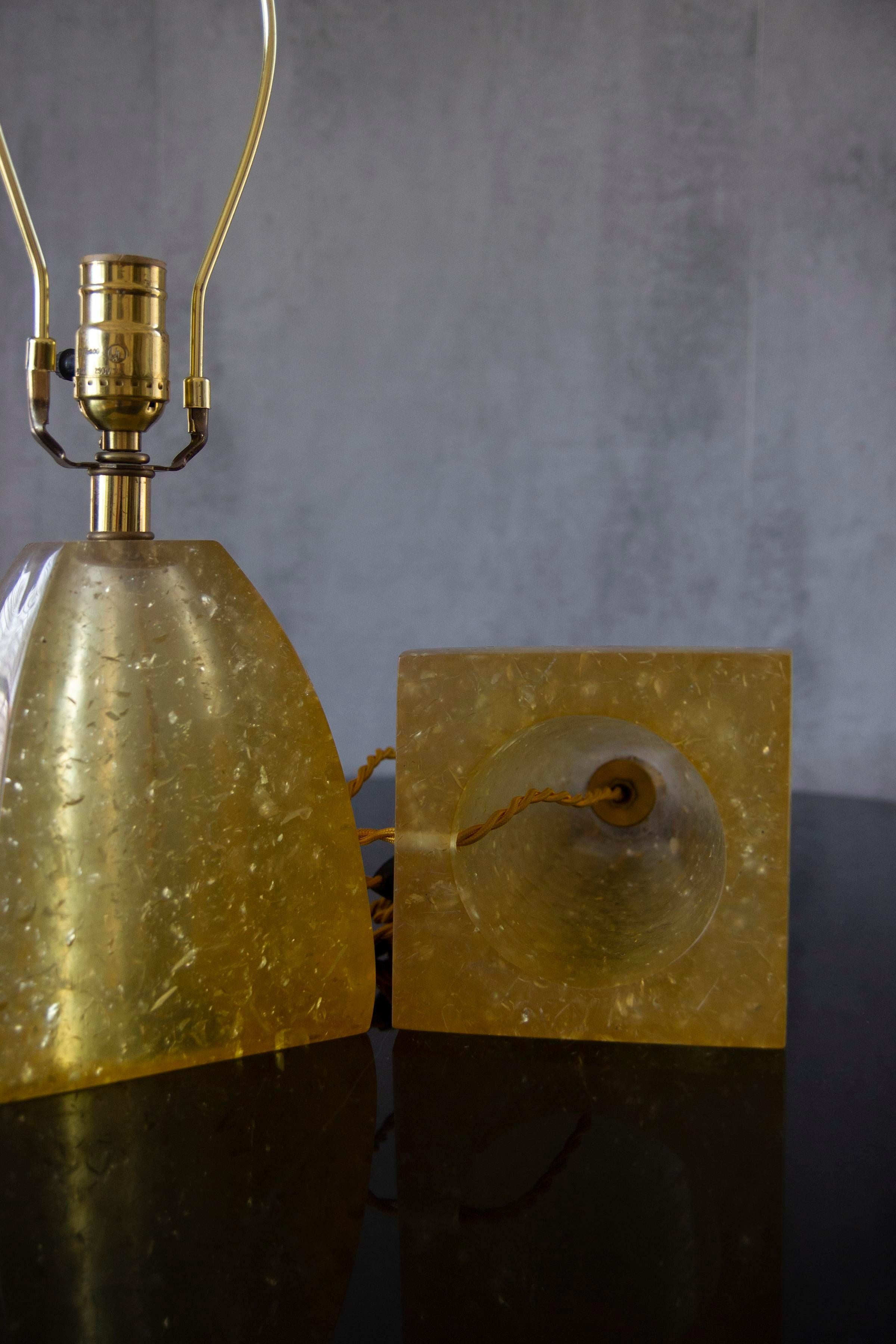 20th Century 1960s Fractal Resin Mantel Lamps, Rewired - a Pair For Sale