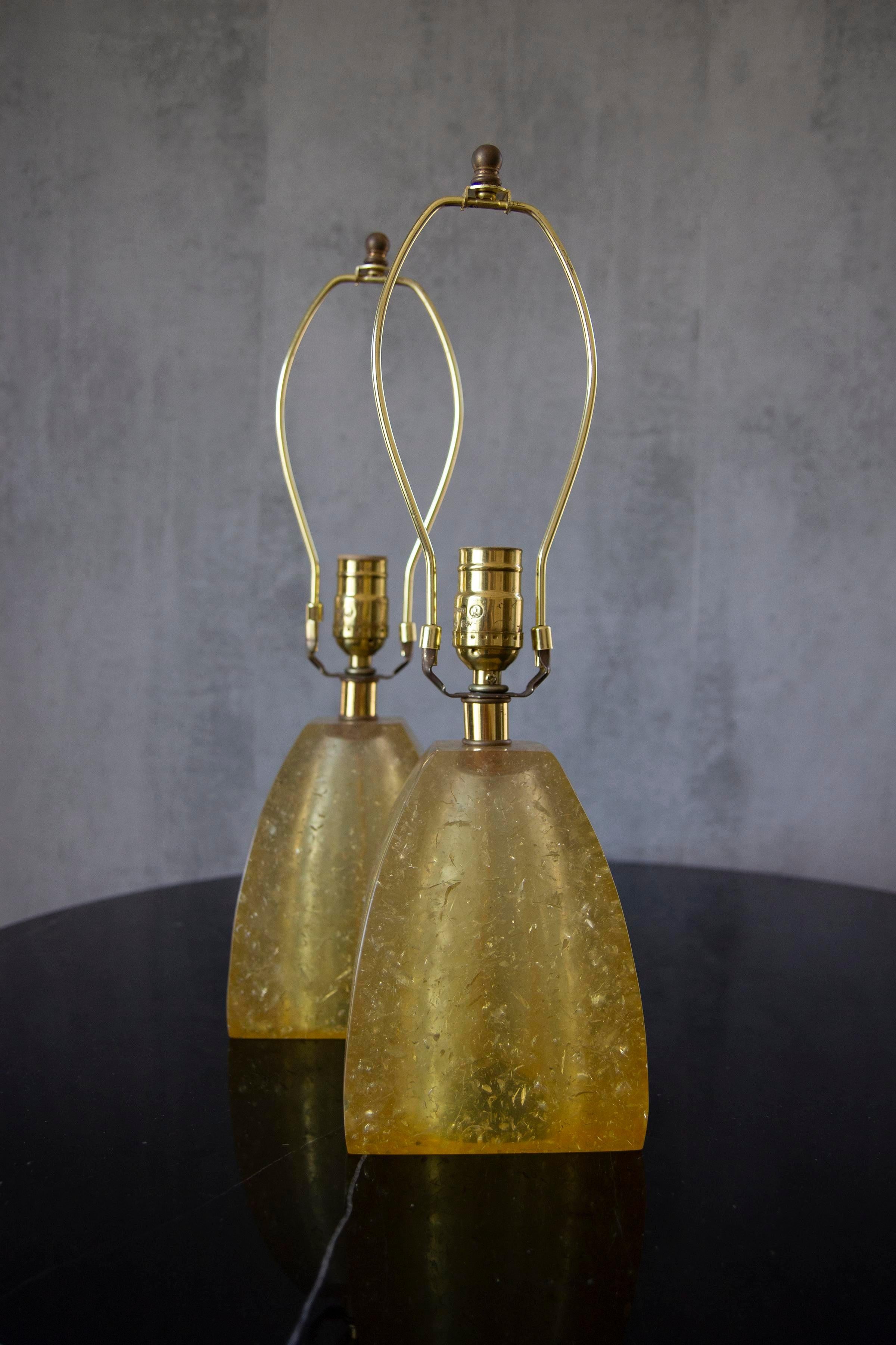 1960s Fractal Resin Mantel Lamps, Rewired - a Pair For Sale 3