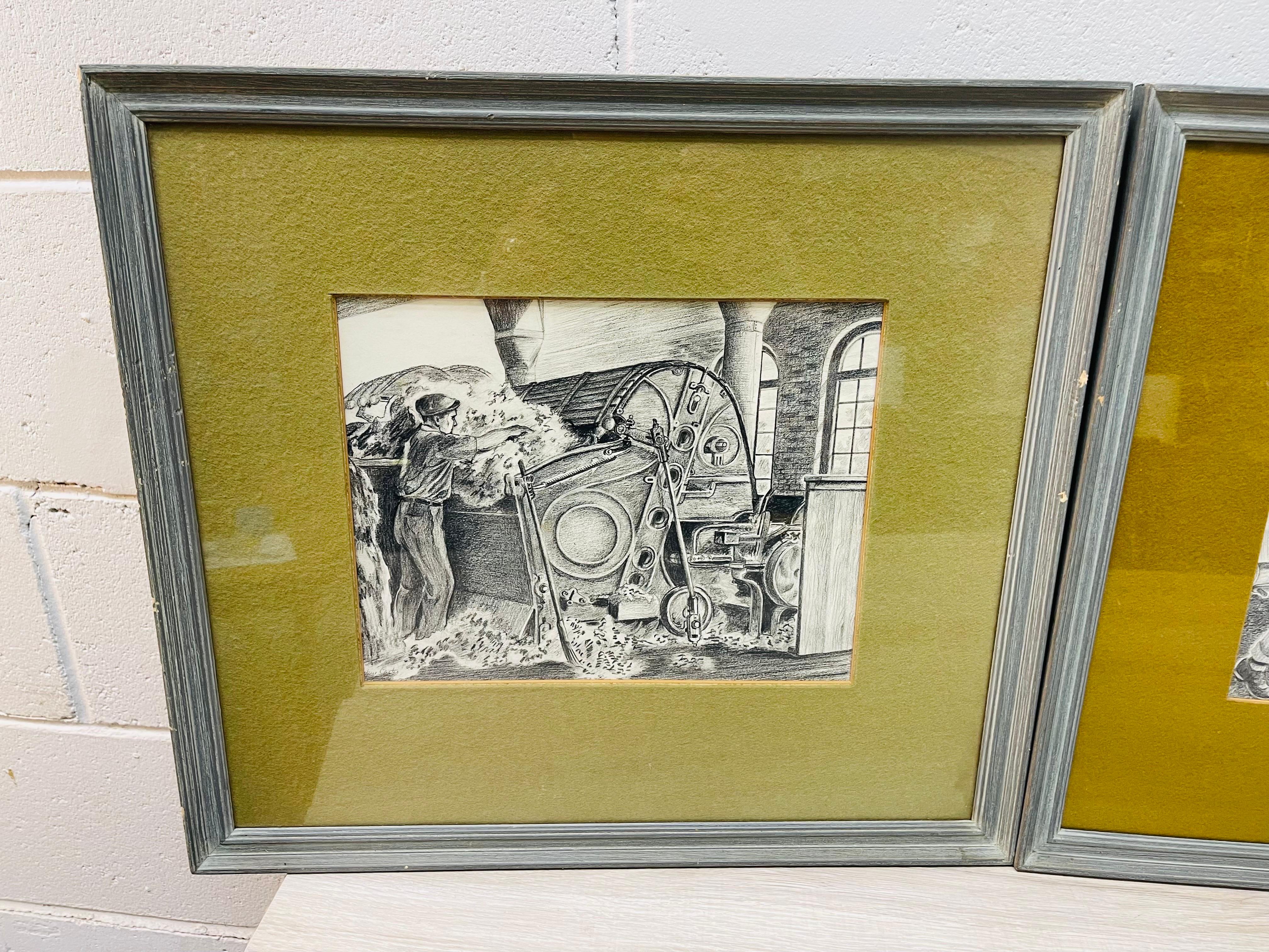 1960s Framed Industrial Scene Wall Prints, Set of 3 For Sale 2