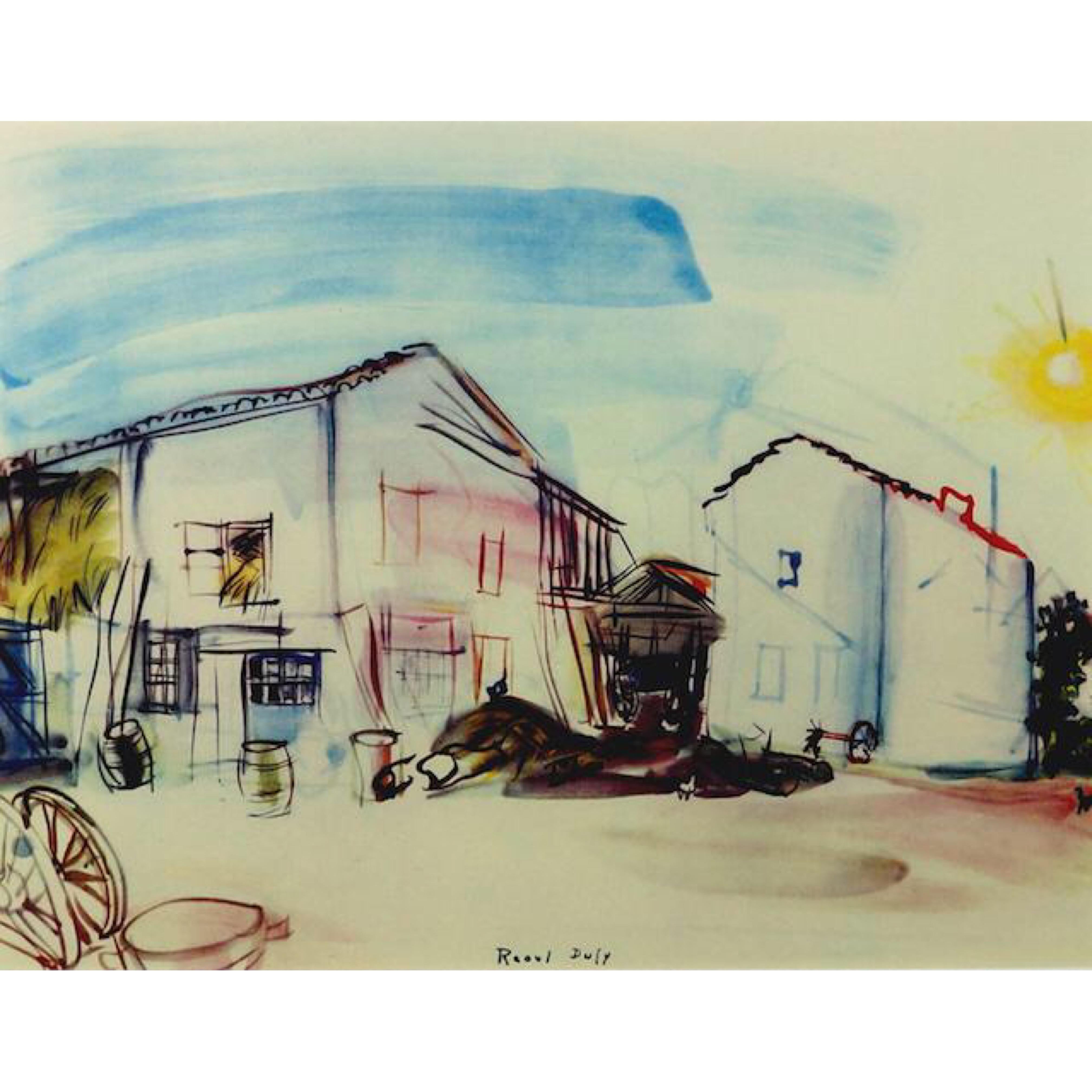 1960s Framed 'Normandy Farm' Lithograph For Sale 1
