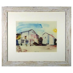 Vintage 1960s Framed 'Normandy Farm' Lithograph