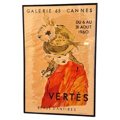 1960's Framed Original Litho Poster by French Artist Marcel Vertes