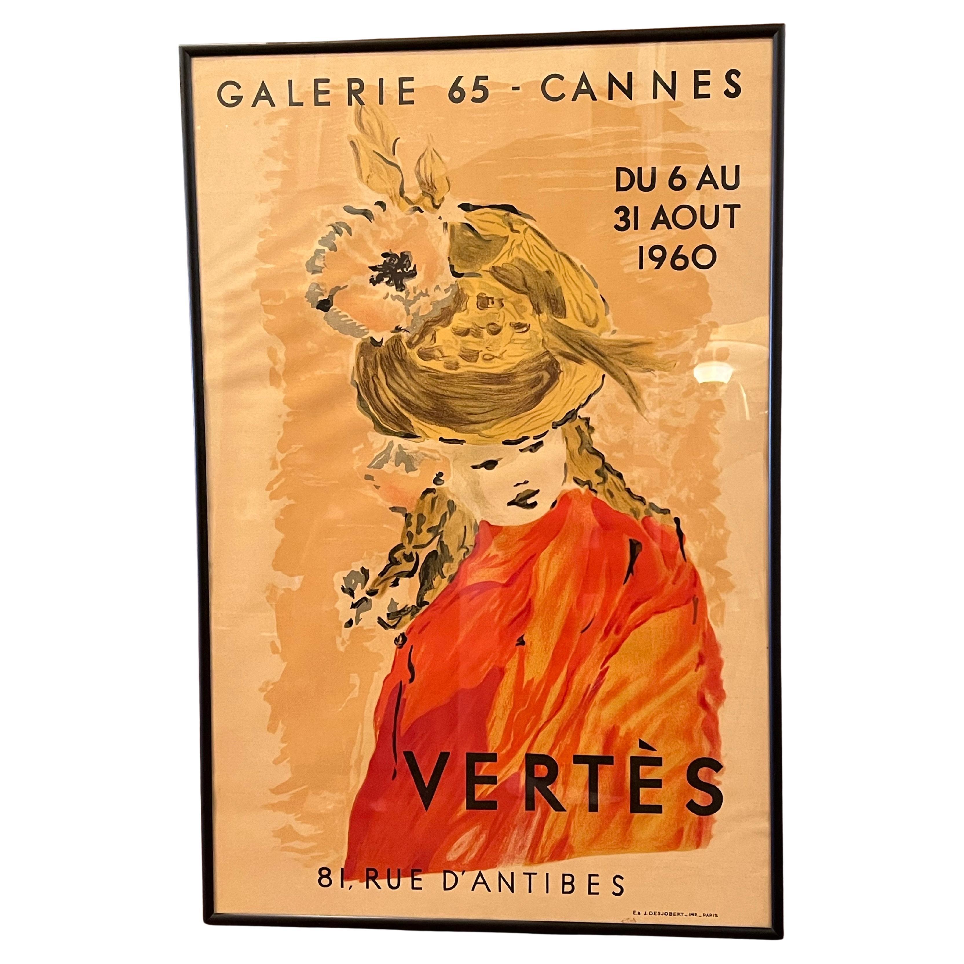 1960's Framed Original Litho Poster by French Artist Marcel Vertes