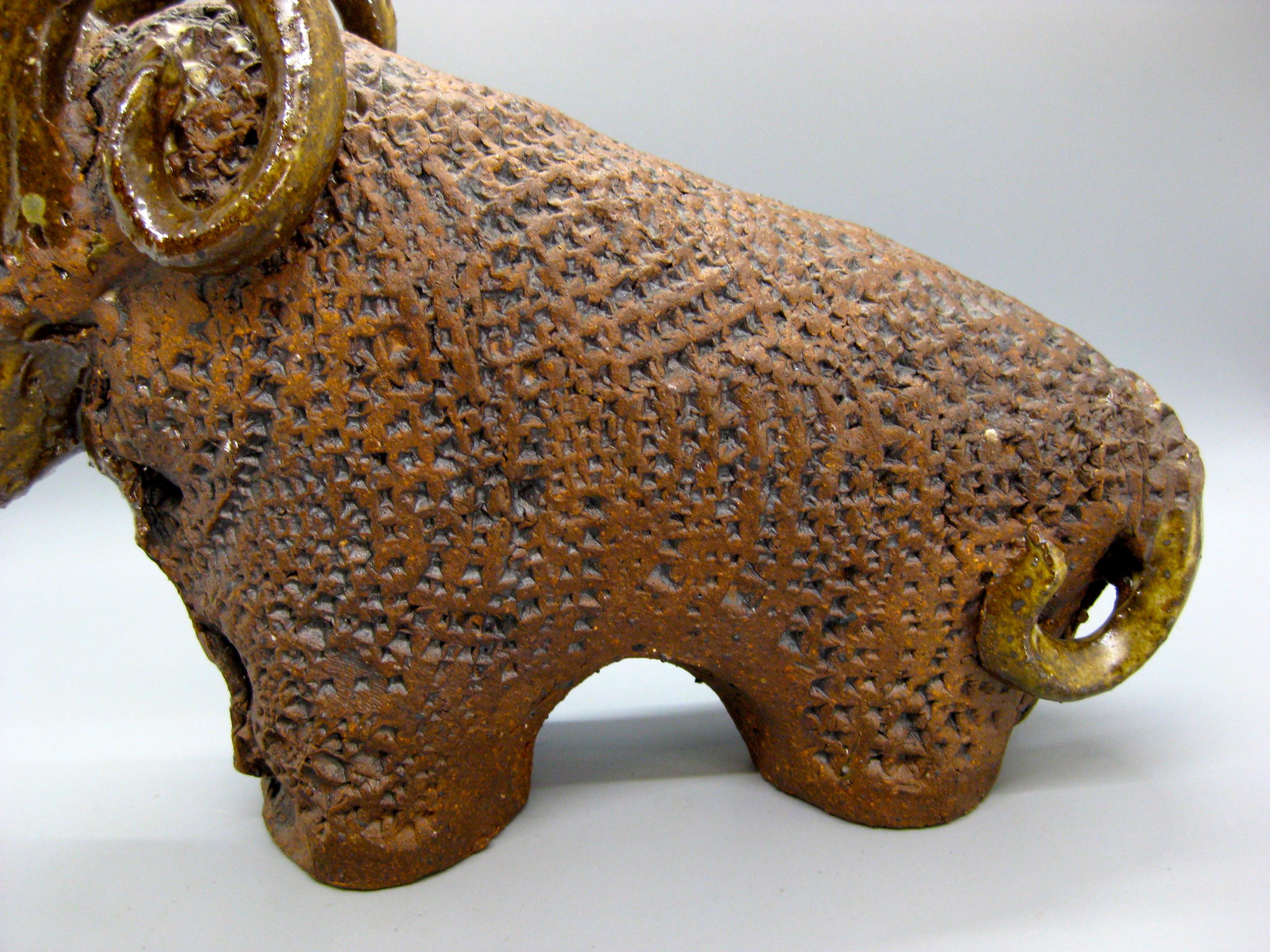 American 1960's Frank Matranga California Design Modernist Studio Pottery Ram Sculpture For Sale