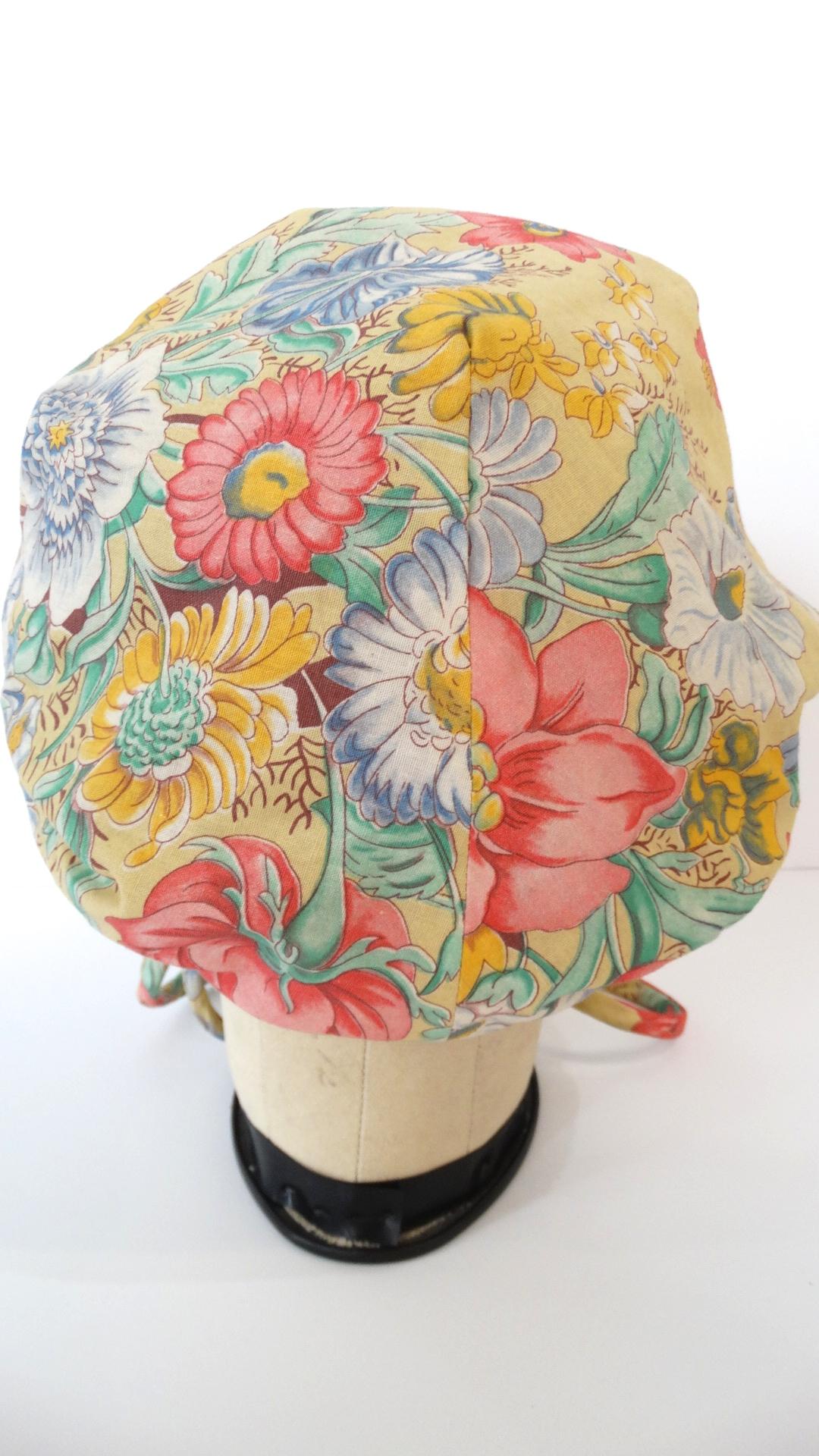 Frank Olive 1960s Floral Motif Bonnet  In Good Condition In Scottsdale, AZ