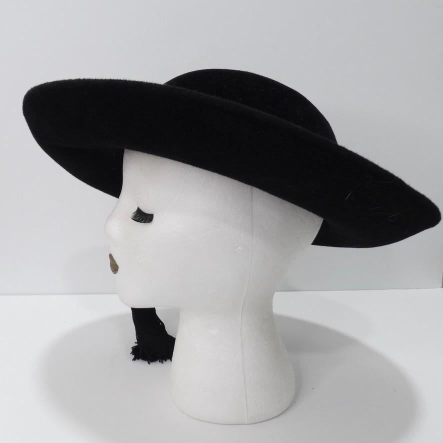 1960's Frank Olive Hat with Long Tassel  In Good Condition For Sale In Scottsdale, AZ