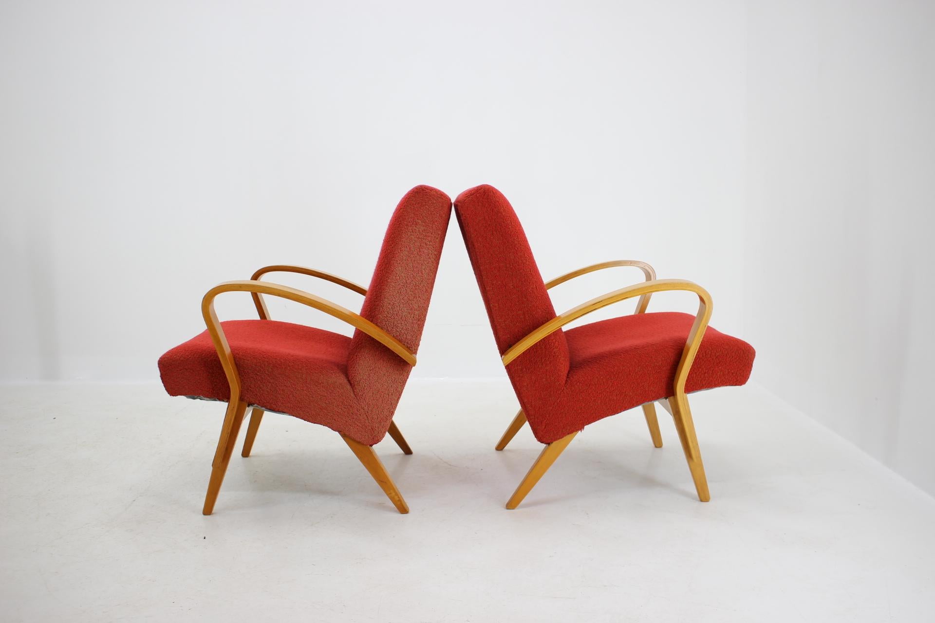 Czech 1960s Frantisek Jirak Bentwood Lounge Chairs, Set of 2 For Sale