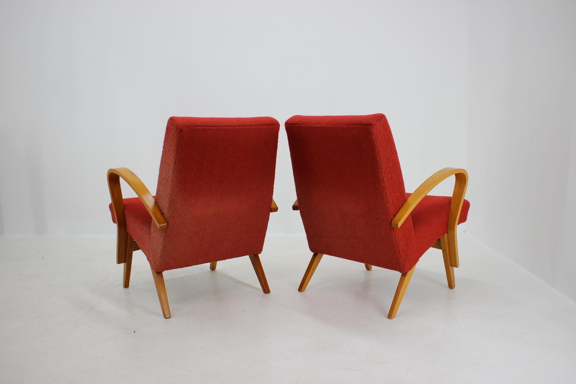 1960s Frantisek Jirak Bentwood Lounge Chairs, Set of 2 In Good Condition For Sale In Praha, CZ