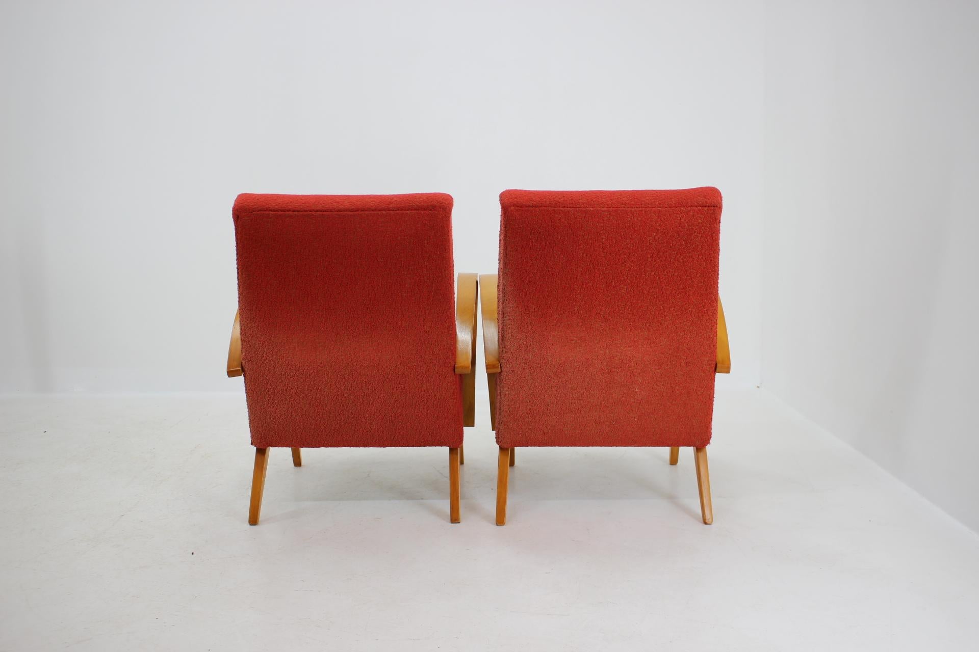 Mid-20th Century 1960s Frantisek Jirak Bentwood Lounge Chairs, Set of 2 For Sale