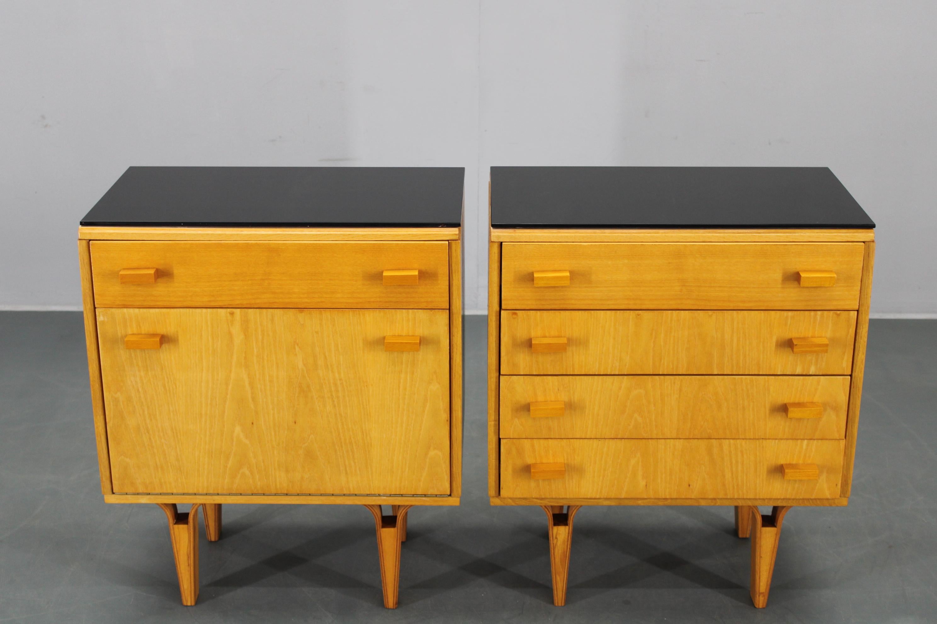 Mid-Century moderno 1960 Frantisek Mezulanik Coppia di cassettoni, Cecoslovacchia in vendita