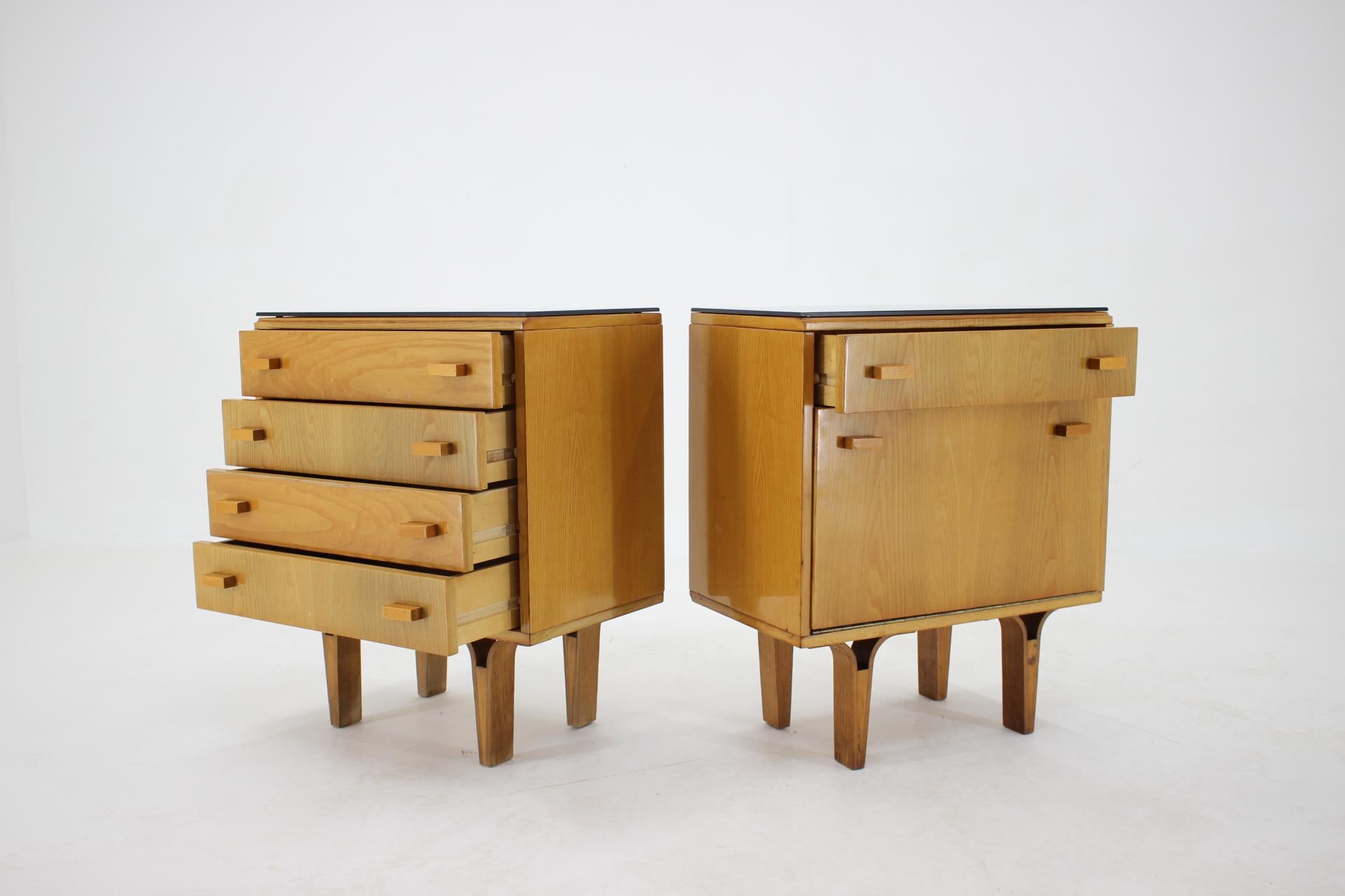 Wood 1960s Frantisek Mezulanik Pair of Chest of Drawers, Czechoslovakia For Sale