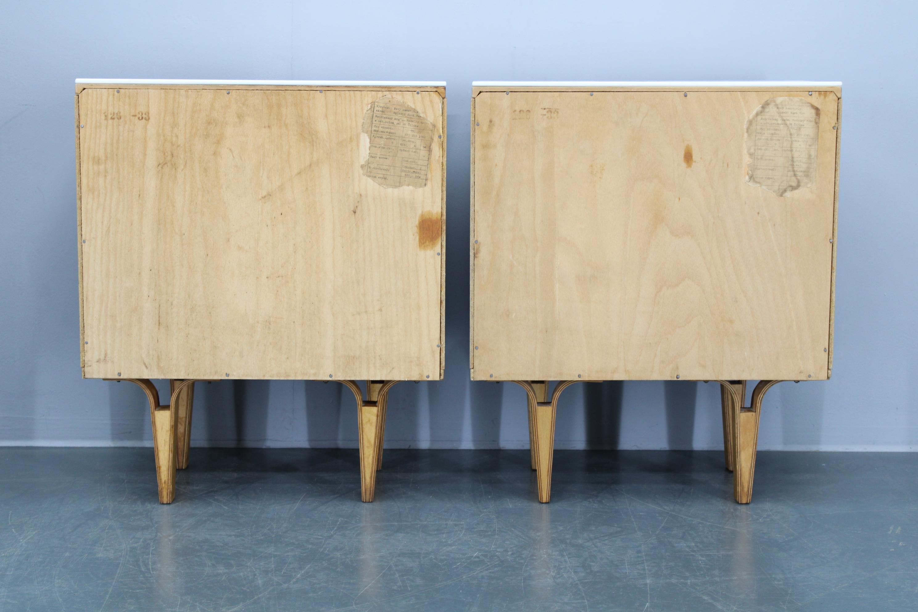 Legno 1960 Frantisek Mezulanik Coppia di cassettoni, Cecoslovacchia in vendita