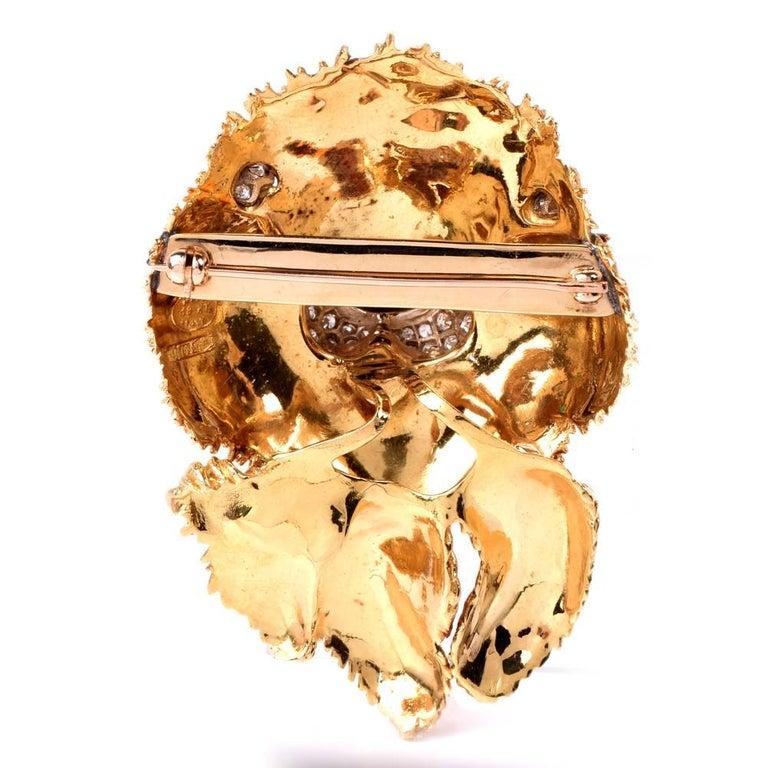 Women's 1960s Frascarolo Enameled Dog Diamond 18 Karat Gold Brooch Pin