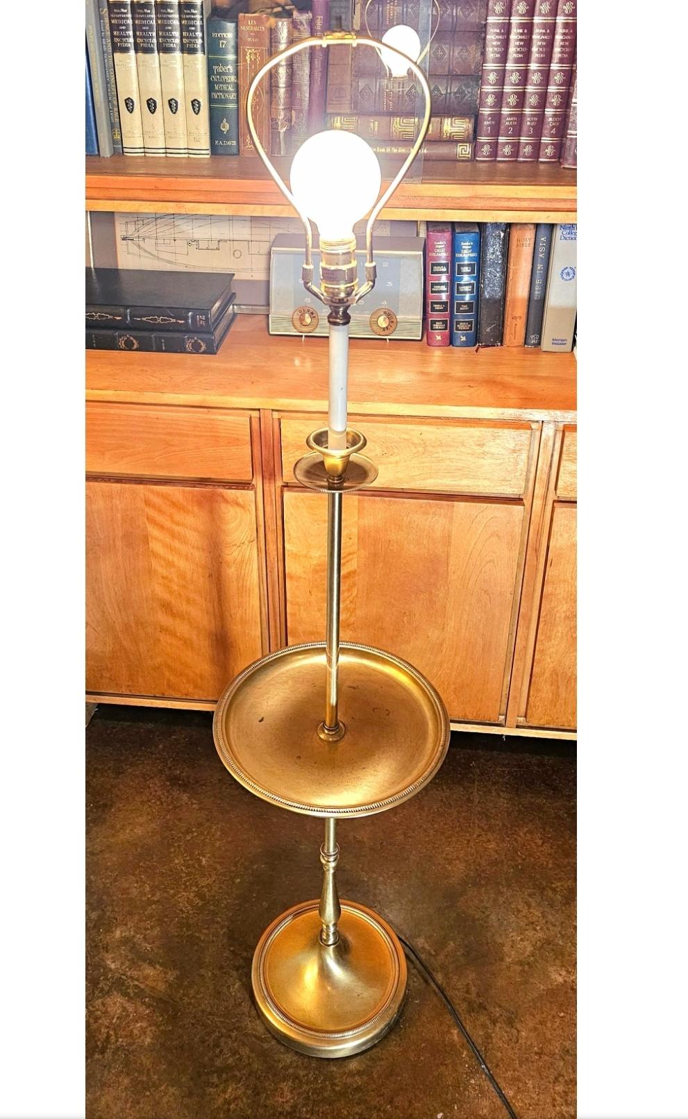 Mid-Century Modern 1960s Frederick Cooper Brass Table Floor Lamp For Sale
