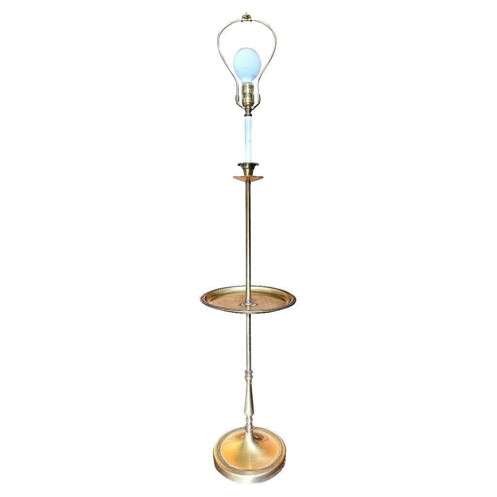 1960s Frederick Cooper Brass Table Floor Lamp For Sale