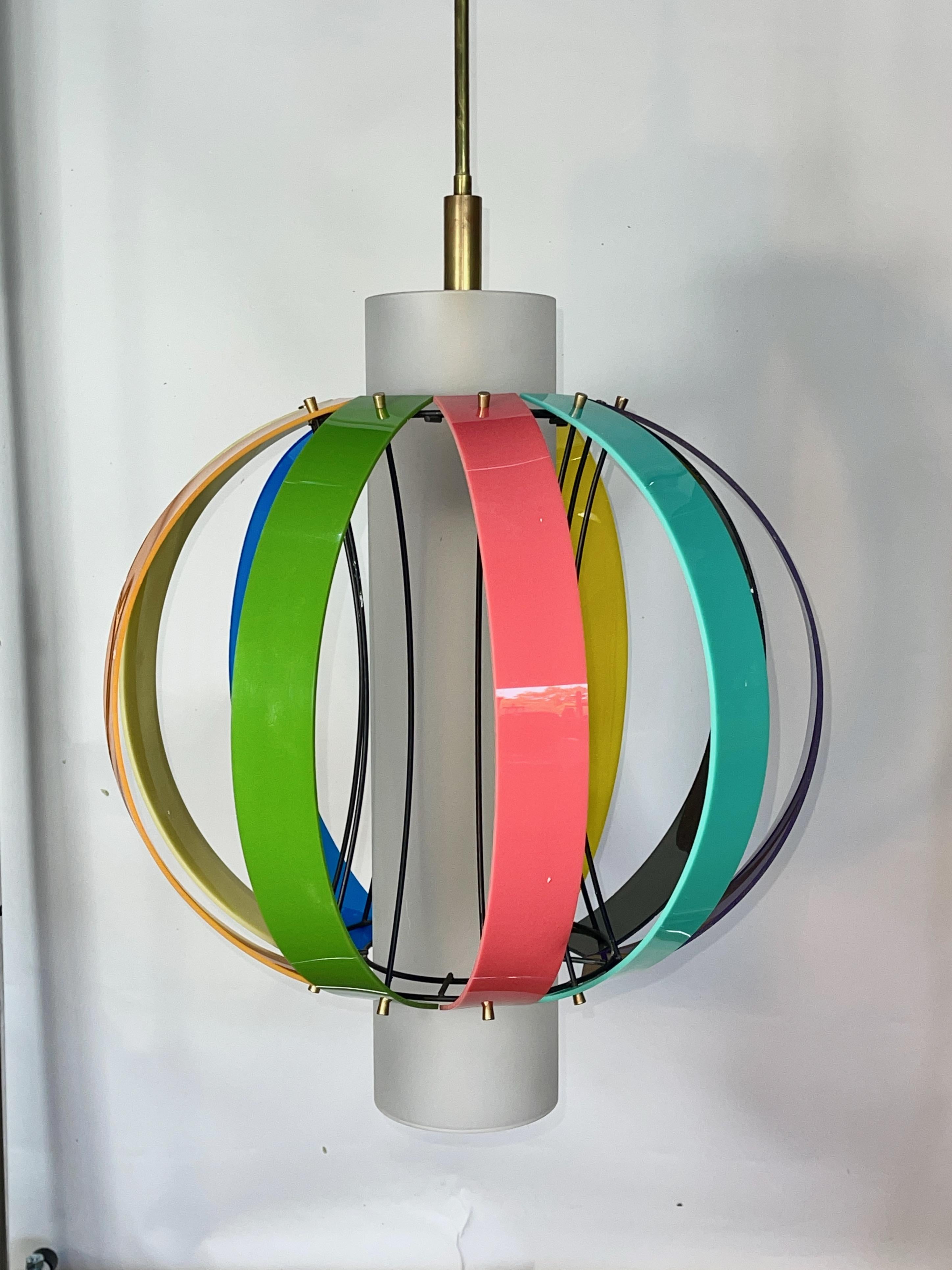 Mid-Century Modern 1960's Fredrick Ramond Beach Ball Pendant For Sale