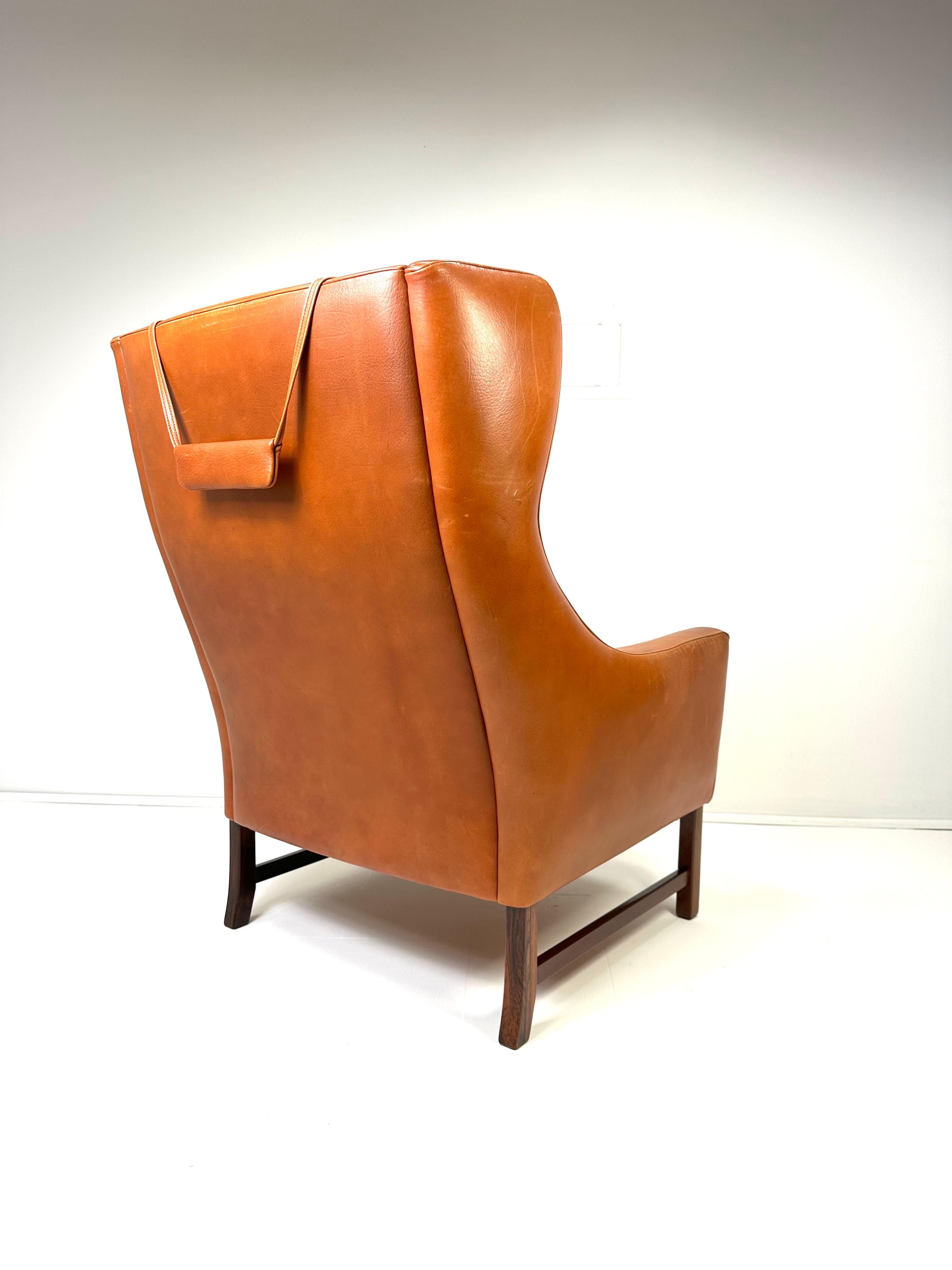 Scandinavian Modern 1960s Fredrik Kayser Leather Lounge Chair For Sale