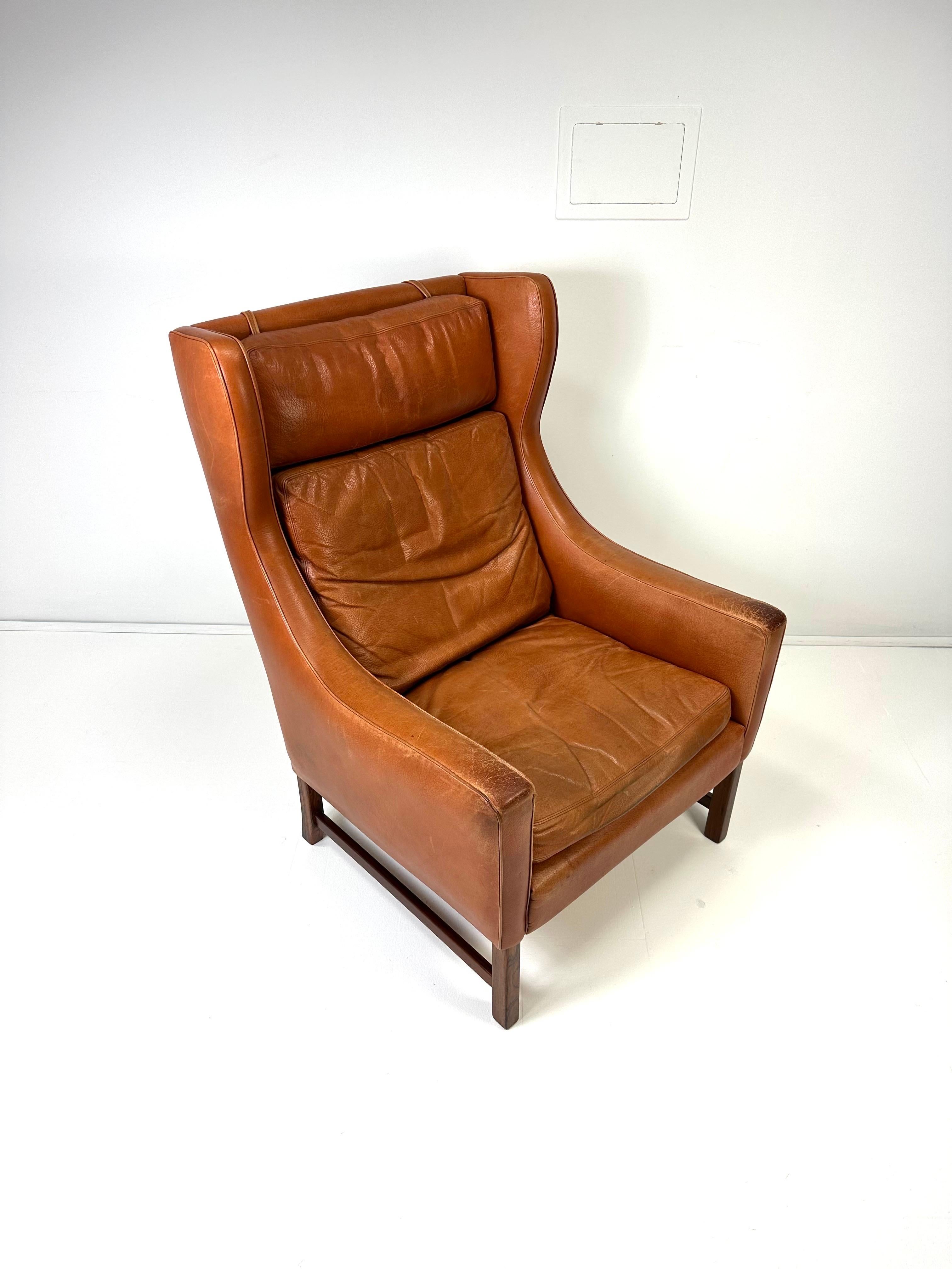 1960s Fredrik Kayser Leather Lounge Chair In Good Condition For Sale In Turners Falls, MA