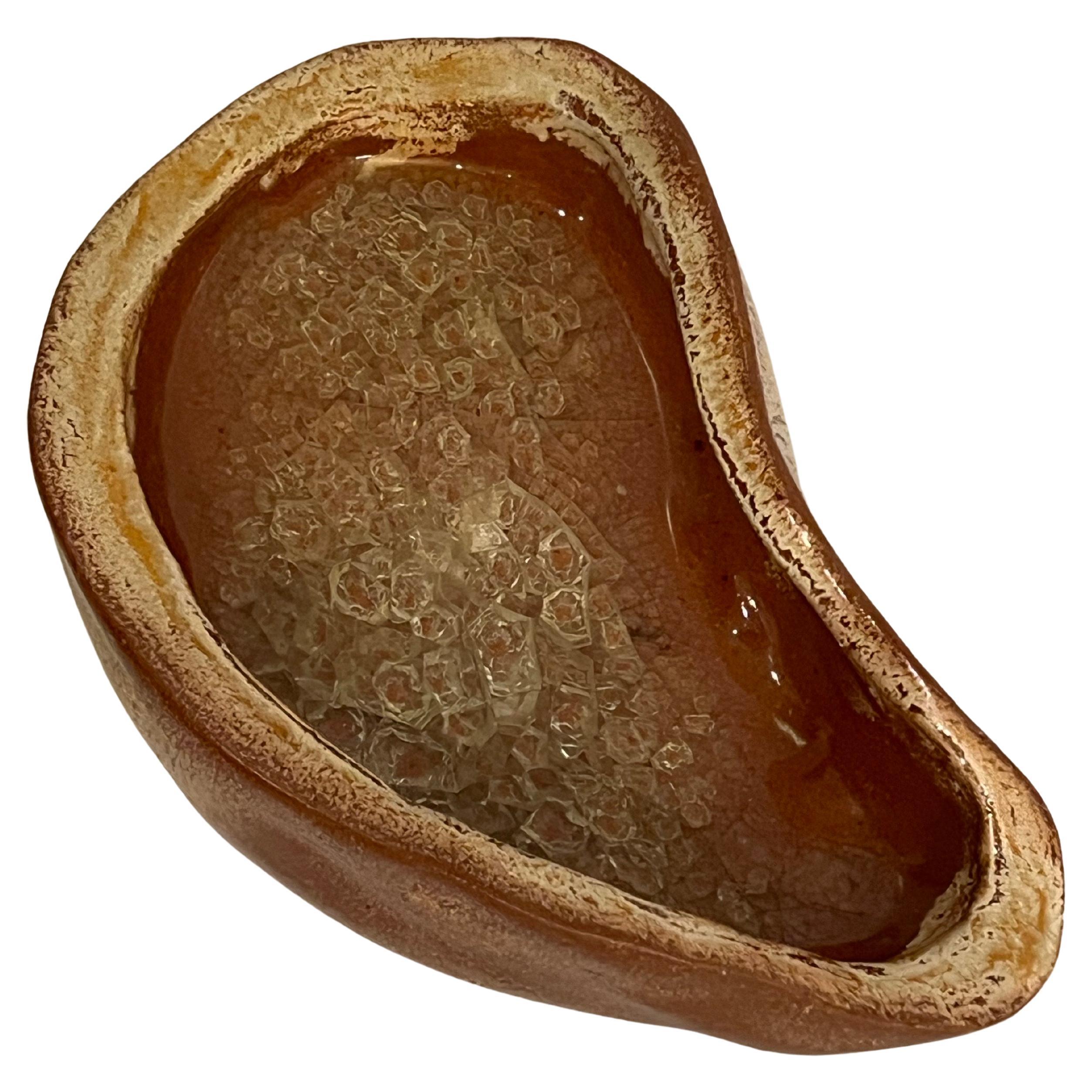 Cuenco de Cerámica Decorativa California Mid Century 1960 Freeform Kidney shape en venta