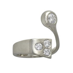 Friedrich Becker Crossover-Ring aus Diamant und 18 Karat Gold 1960er Jahre