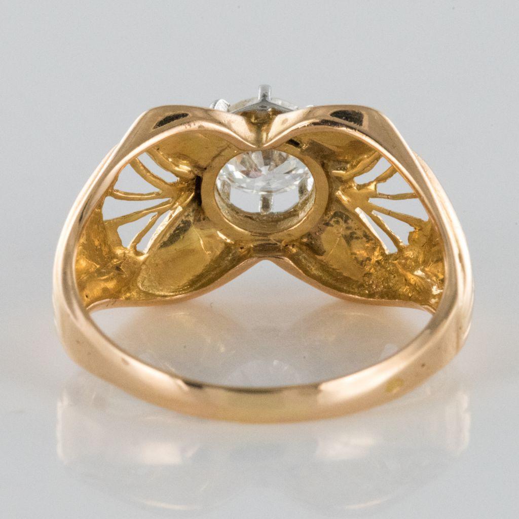 1960s French 0.83 Carat Diamond Rose Gold Ring 8