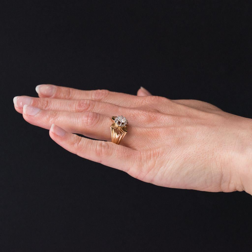 1960s French 0.83 Carat Diamond Rose Gold Ring 9