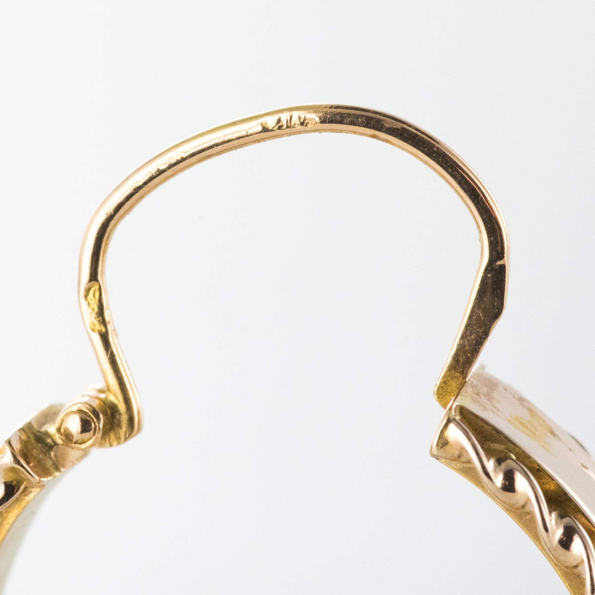 1960s French 18 Karat Yellow Gold Hoop Earrings 4