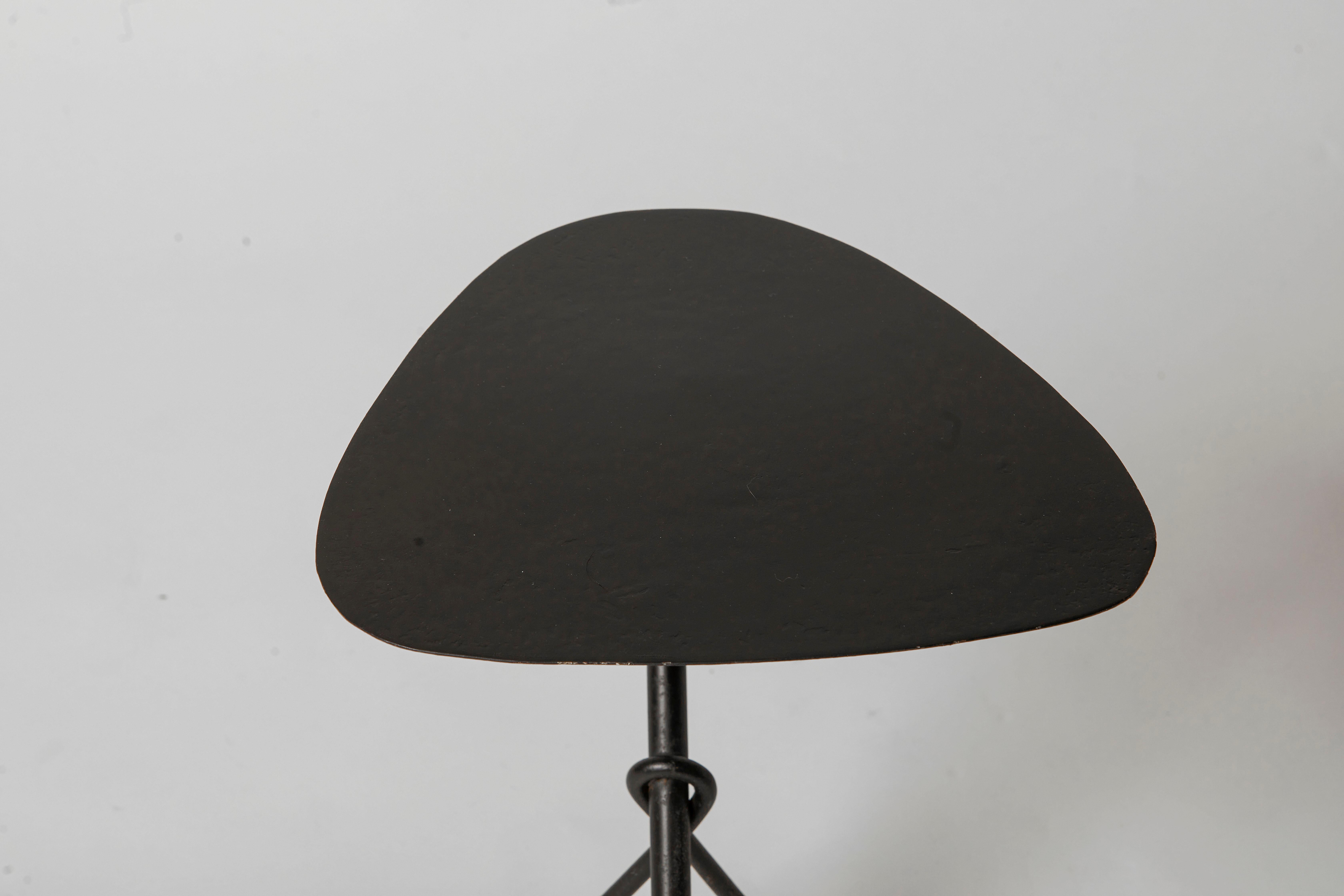 France 1960's Abstract Unique Black Metal Martini Table