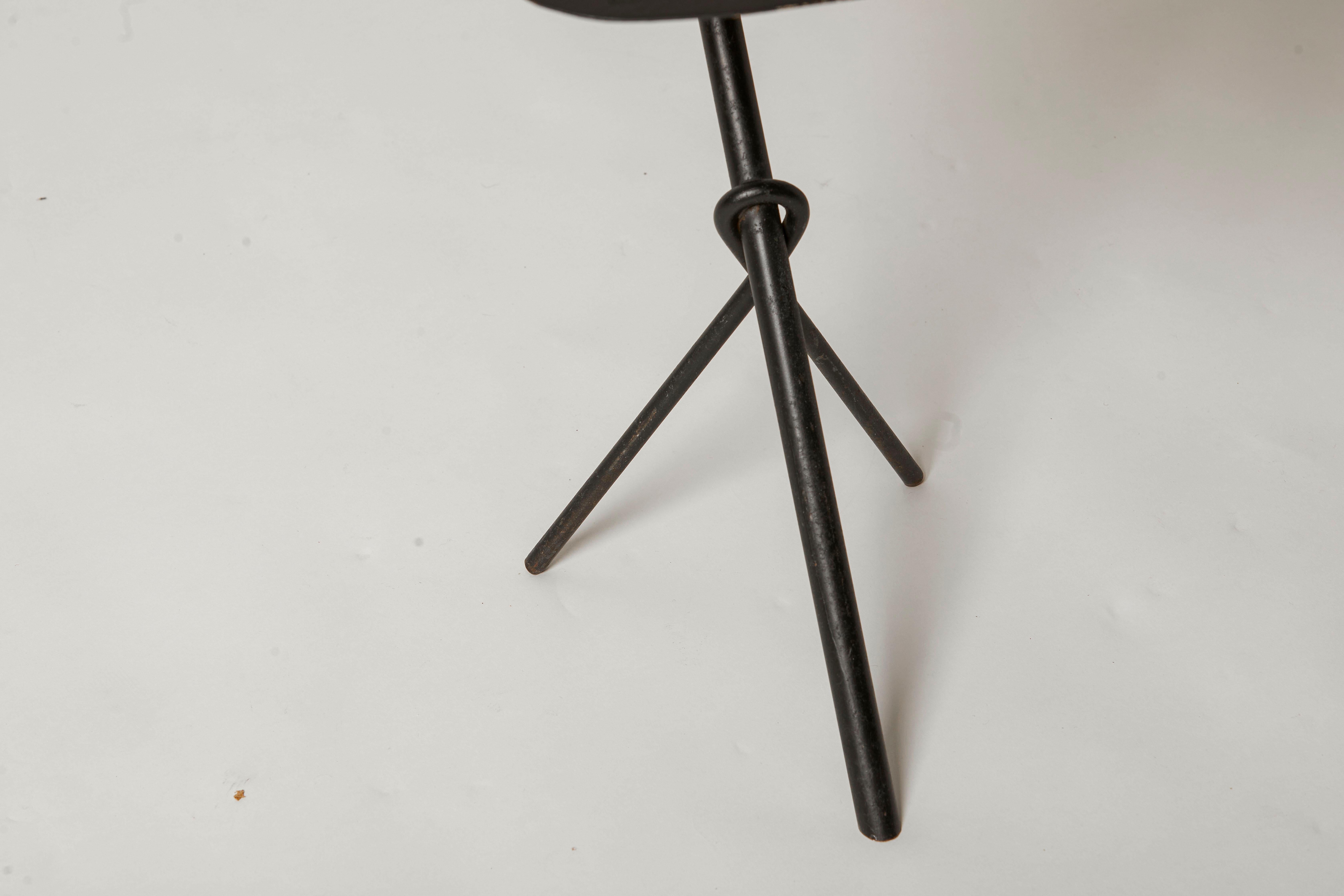 Mid-20th Century 1960's French Abstract Black Metal Martini Table  For Sale