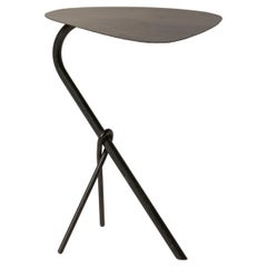 1960's French Abstract Black Metal Martini Table 