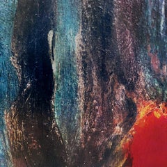 1960s French Abstract Oil Painting Attributed to Olivier Debré