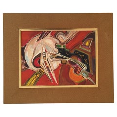 Peinture à l'huile abstraite française des années 1960 par Pierre Havret (né en 1913)