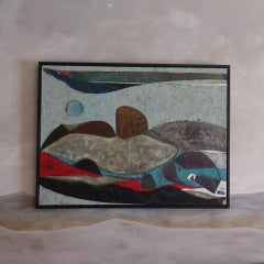 1960's French Abstract Painting Cubist Style