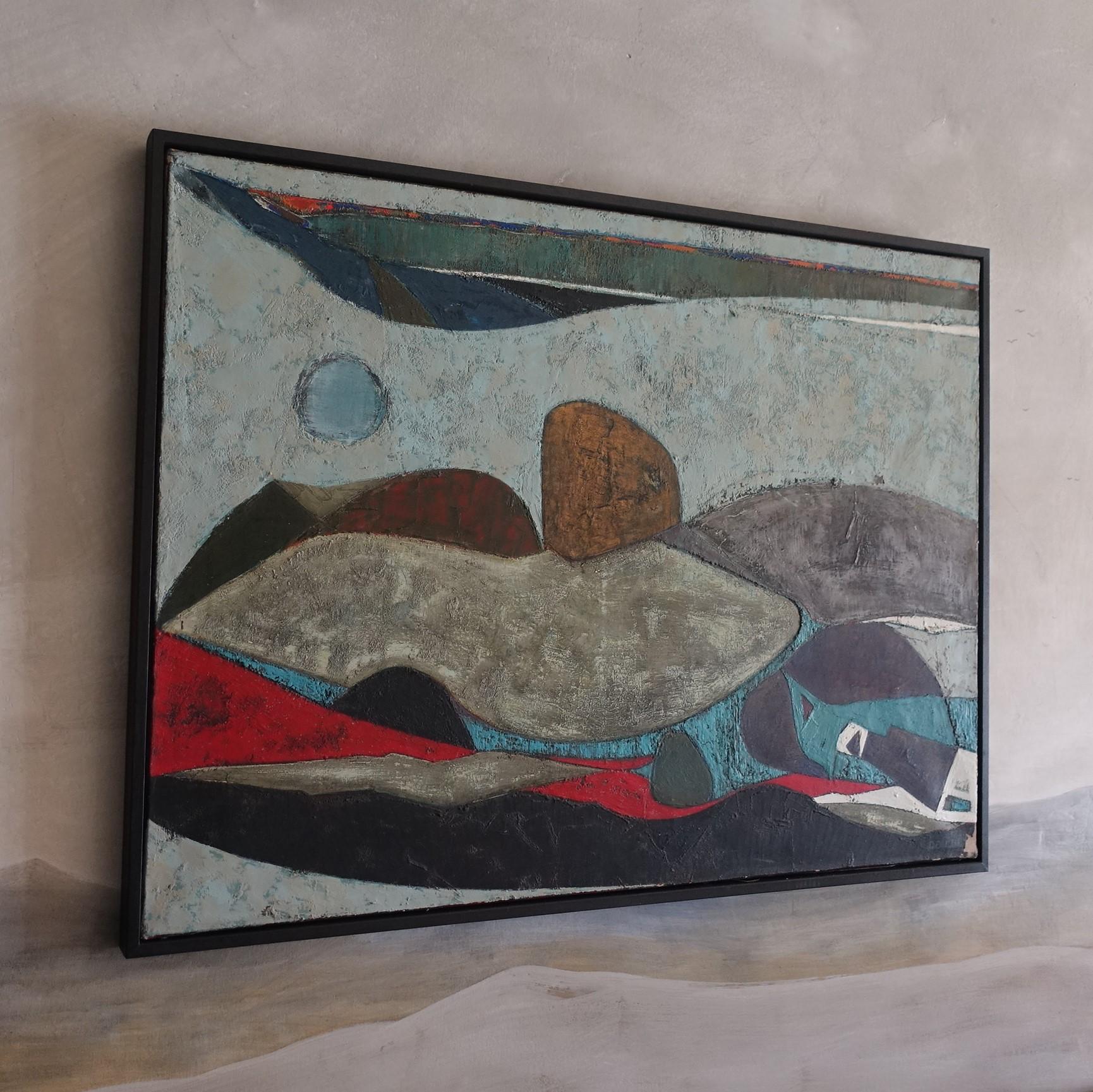 1960's French Abstract Painting Cubist Style In Good Condition For Sale In Firenze, IT