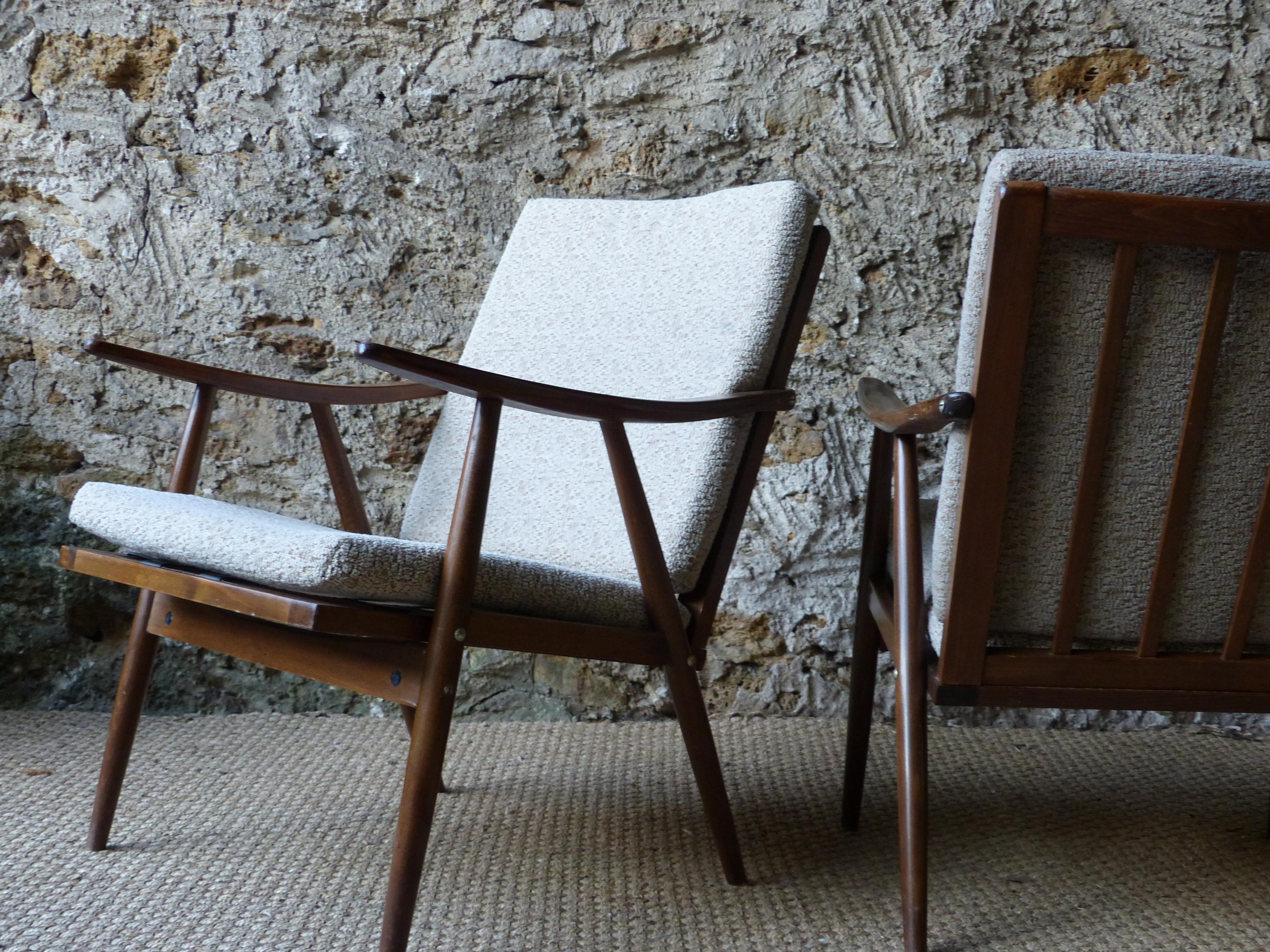 1960s French Armchair from Thonet, Boomerang Chair 5