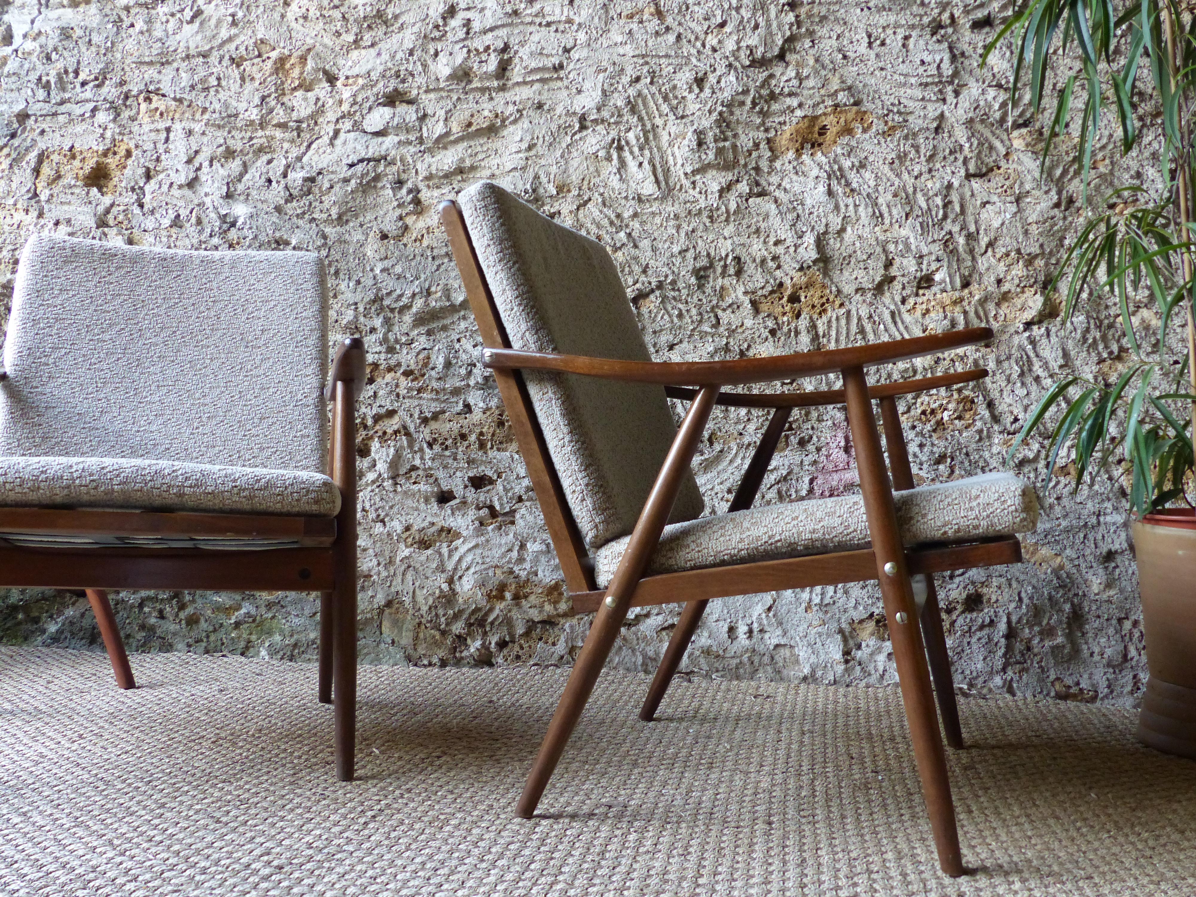 1960s French Armchair from Thonet, Boomerang Chair 2