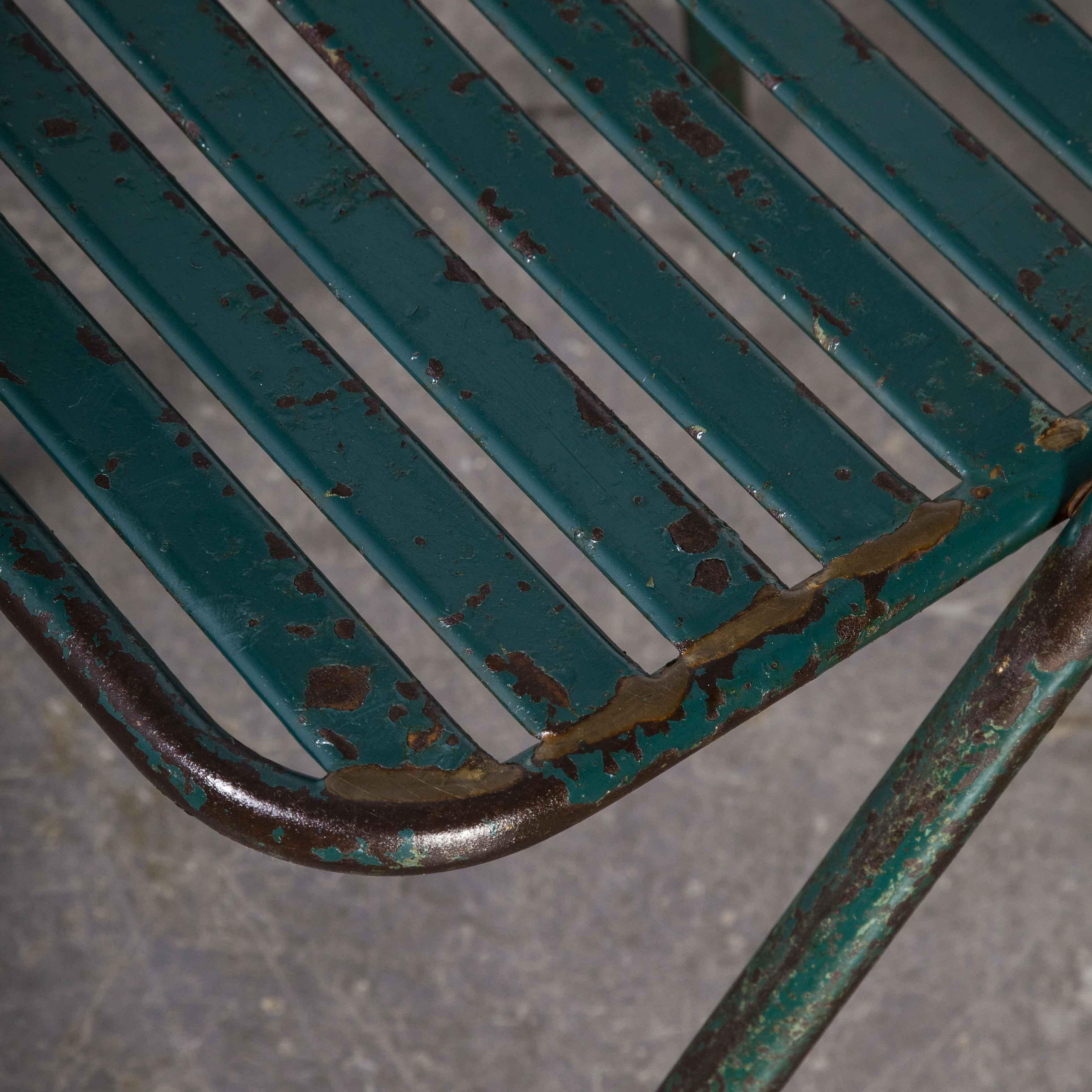 1960’s French army green metal folding chairs – set of twelve

1960’s French army green metal folding chairs – set of twelve. Very good quality French folding chairs from the 1960’s, we don’t know the maker but they are heavy and solid with great