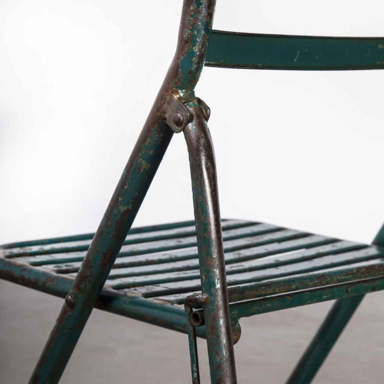 1960's, French Army Green Metal Folding Chairs, Various Quantities Available For Sale at 1stDibs